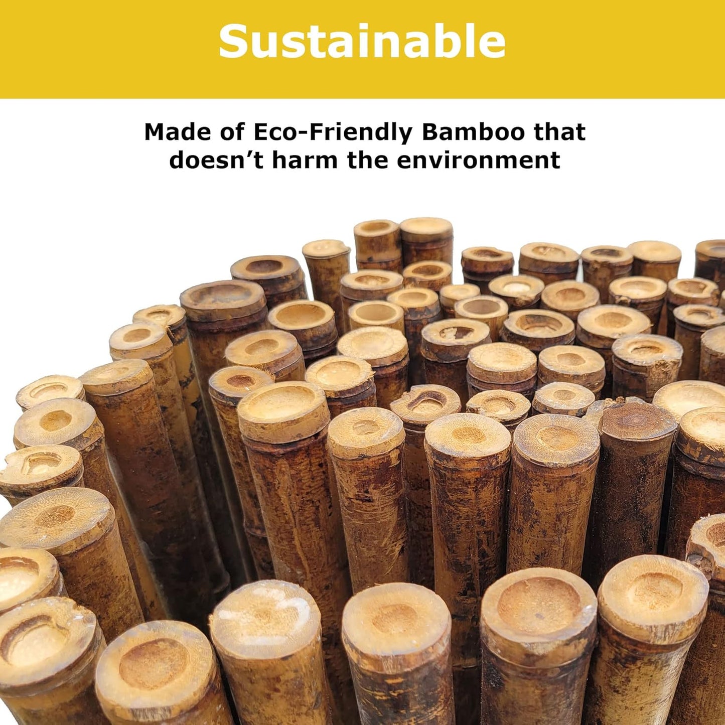 Backyard X-Scapes Dark Bamboo Fence Privacy Screen Decorative Fence Roll Panels, Caramel Brown 3 ft High x 8 ft Wide