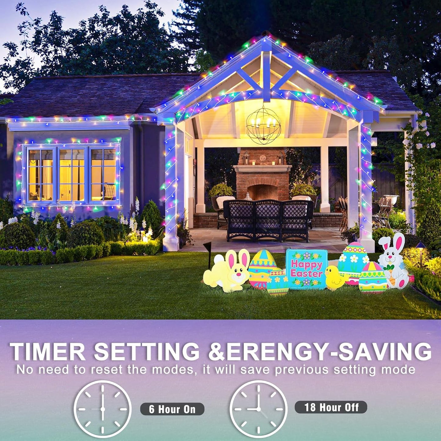 Christmas Lights Outdoor Waterproof Colorful String Lights Indoor 8 Modes Clear Wire 66ft 200 LED, Colorful Twinkle Fairy Light Plug in for Bedroom Wedding Party Easter Christmas Decorations