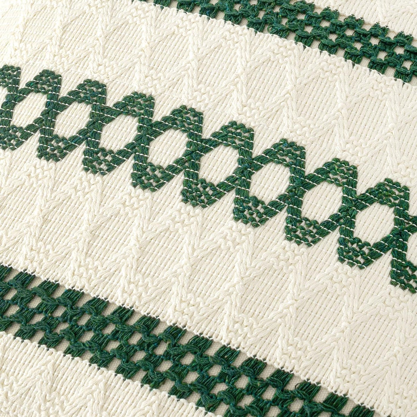 MIULEE Set of 2 Dark Green Boho Christmas Decorative Lumbar Pillow Covers 12x20 Inch Farmhouse Rustic Couch Throw Pillows Modern Cotton Cushion Cover Retro Macrame Woven Home Decor for Bed Sofa Chair