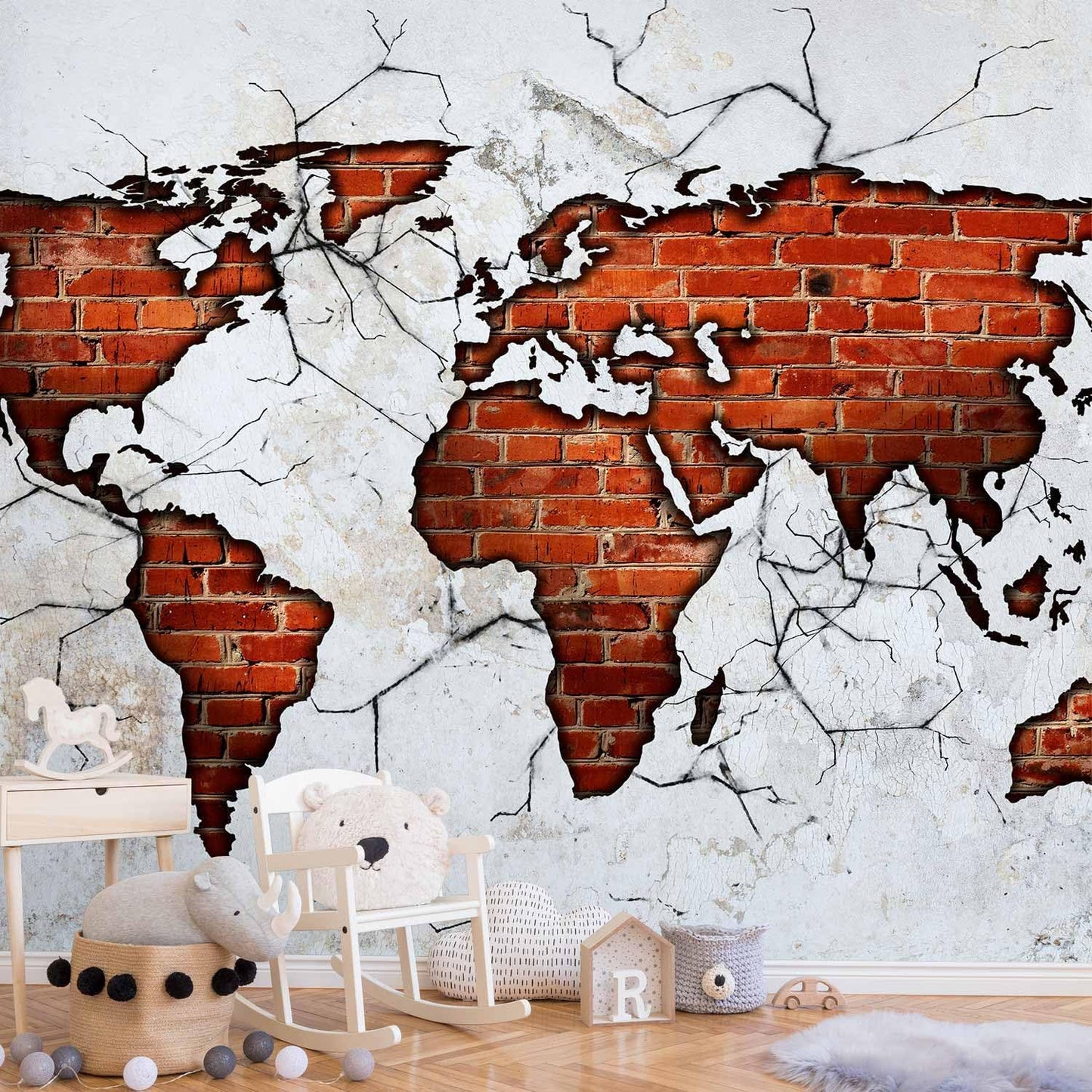 artgeist Premium Wall Mural World Map 157x110 in - XXL Non-Woven Wallpaper Fleece Wall Decor Photo Print Picture Image Design Map of The World k-A-0495-a-a