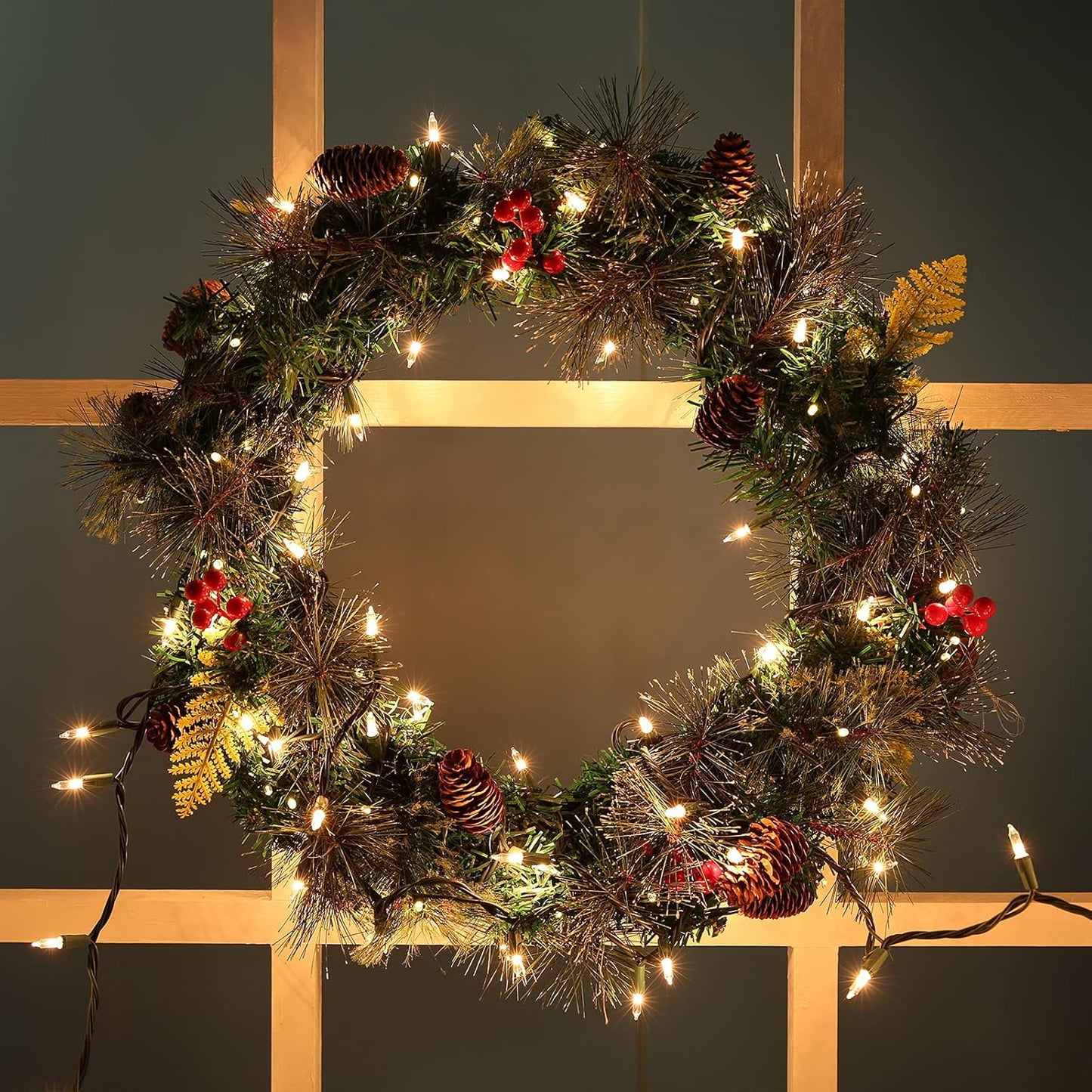 Toodour Clear Christmas Lights, 25ft 100 Count Incandescent Indoor Outdoor String Lights, UL Certified Connectable Green Wire Mini Bulb Light for Home, Party, New Year, Xmas Tree Decor - Warm White