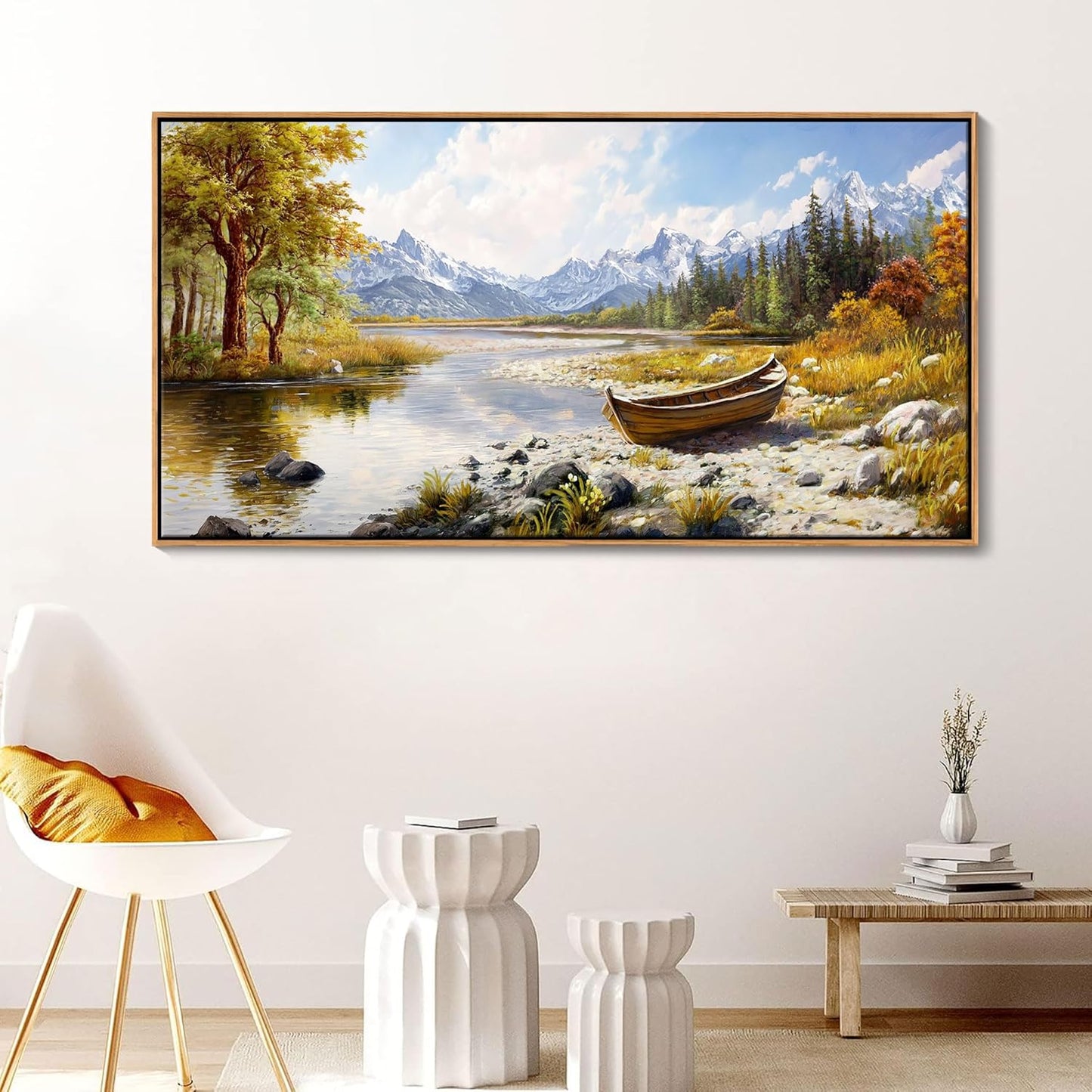 Mofutinpo Mountain Landscape Wall Art - Nature Forest Canvas Art for Living Room, Bedroom & Dining Room - Framed Paintings for Wall Decor - Large Scenic Artwork for Home 24x48IN