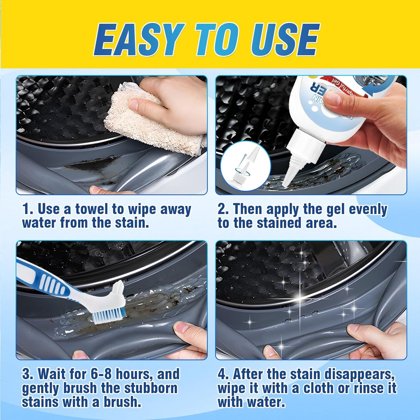 AstraVox Home Remover Gel, Washing Machine Cleaner for Washing Machine Seal, Front Load Washer, Refrigerator Strips, Tile, Home Kitchen Sinks, Toilet, Bathroom