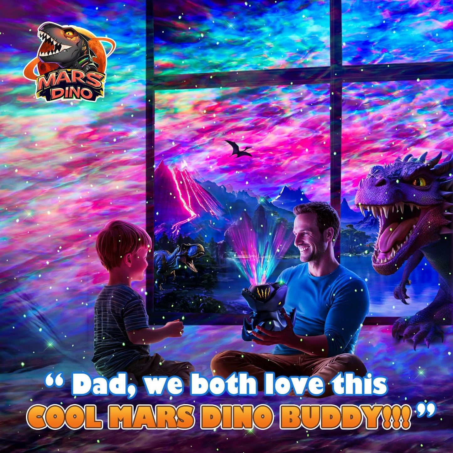 Dinosaur Baby Sound Machine Night Light Projector, 22 White Noise Machine Baby 5.3 Bluetooth Speaker, 196Color Remote Control | Toddler Night Light for Kids, Boy Gift Dinosaur Decor Galaxy Light