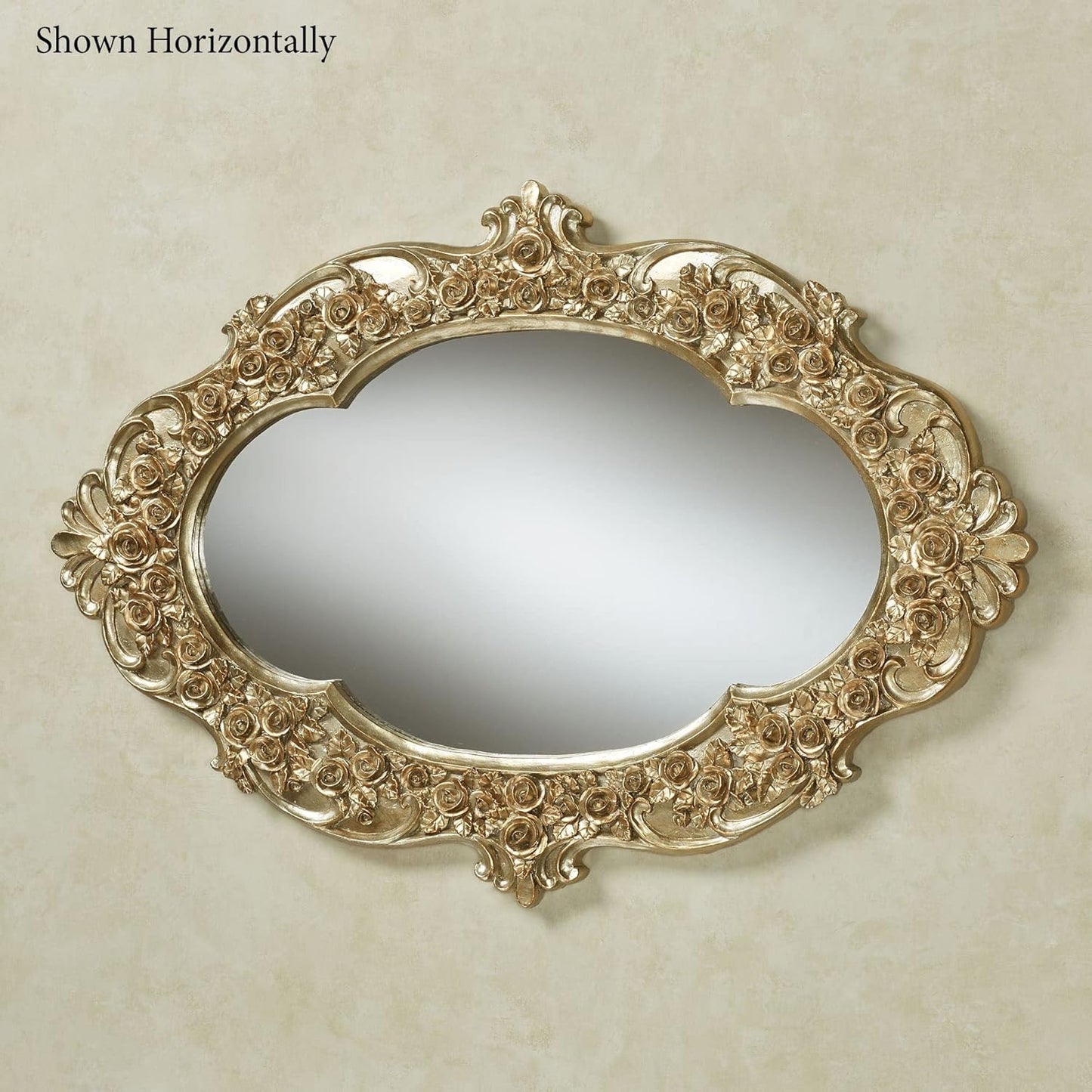 Touch of Class Victoria Rose Oval Vintage Wall Mirror | Victorian Style Decor for Bedroom, Living Room, Bathroom Vanity | Ornate Gold Framed