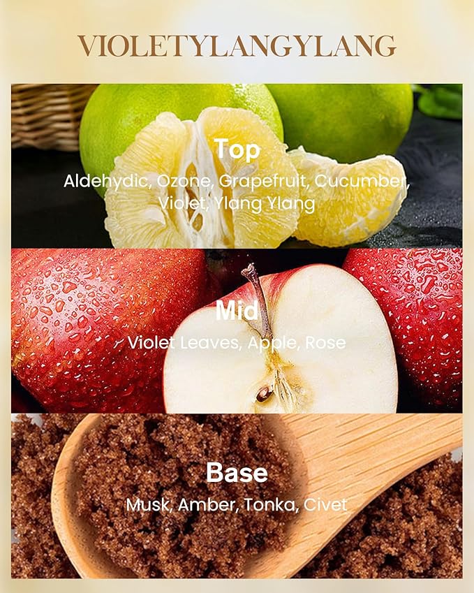 M&SENSE Violet YlangYlang Scented Candle, Soy Natural Wax Candles, 14.1oz 60H Burn Time Slow Burning, Aromatherapy Sleep Calm Home Fragrance for Women Men