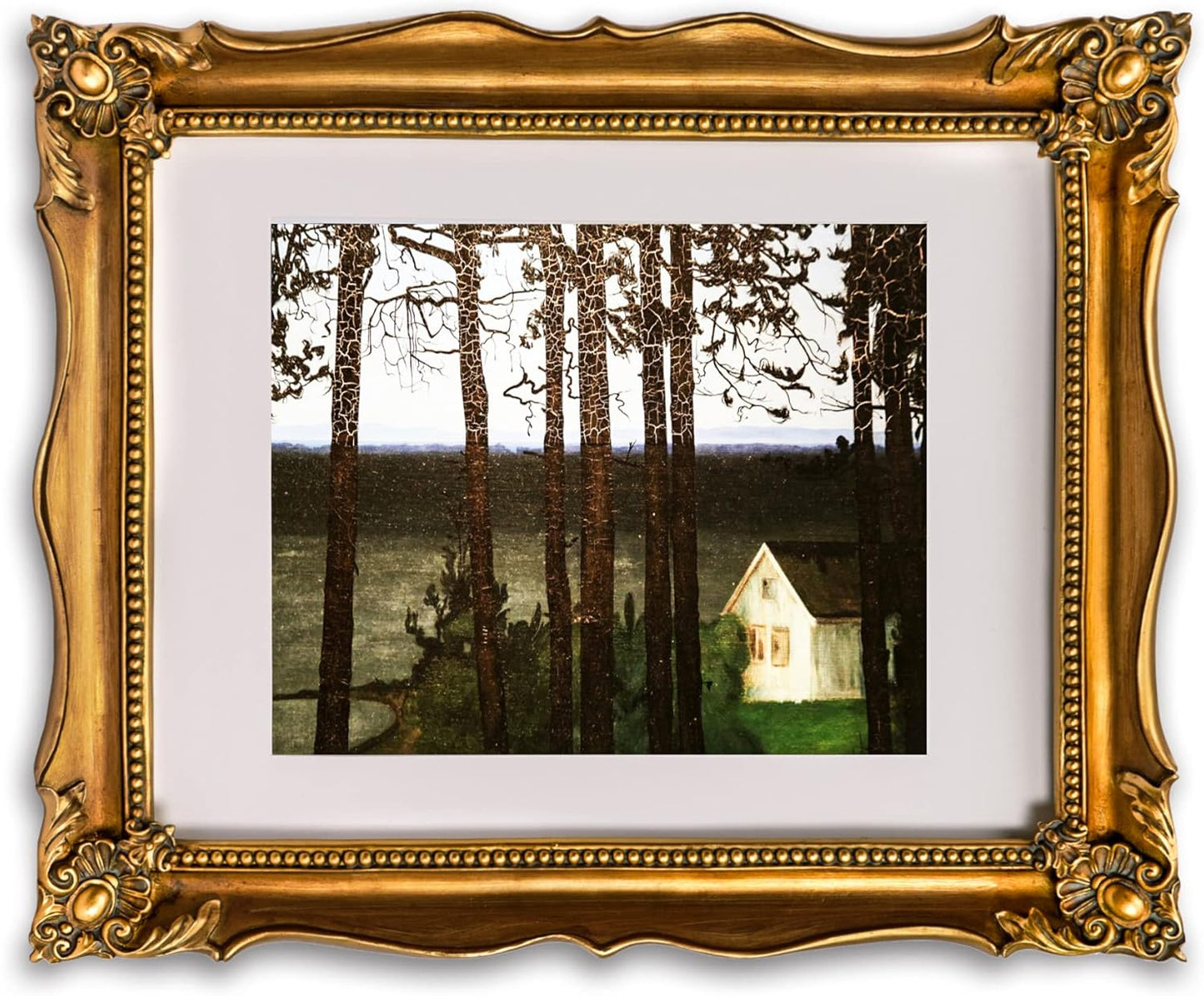 Vintage 11x14 Picture Frame with Embossed Flower, Ornate Gold Frame for 11x14 or 8x10 Photos with White Mat, Antique Baroque Frames with Hook for Wall Mounting Display(Bronze)