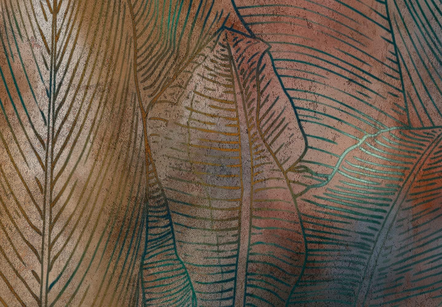 artgeist Wall Mural Jungle 96x69 in - XXL Peel and Stick Self-Adhesive Wallpaper Removable Large Sticker Foil Wall Decor Print Picture Image Design Leaves Green Yellow Nature b-A-0825-a-a