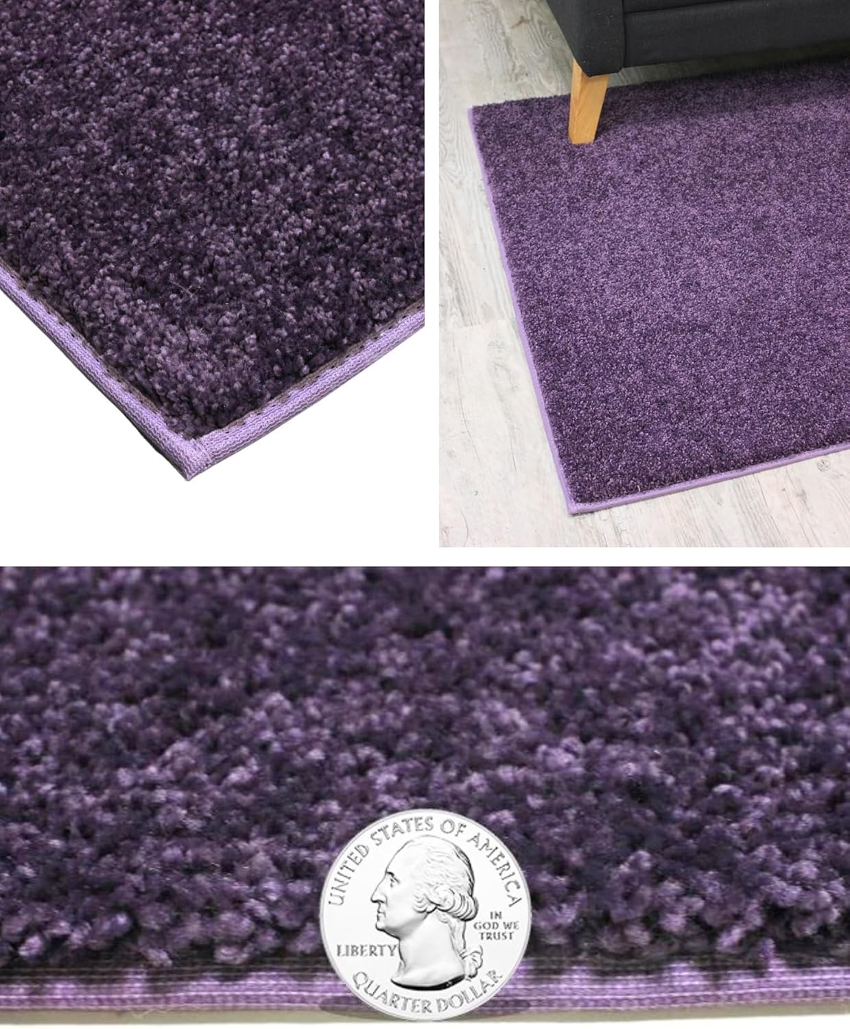 KOECKRITZ Soft and Colorful Kids Classroom Area Rugs (Passes Flammability Pill Test) Many Sizes and Bright Colors to Select from (3' x 12', Eggplant)