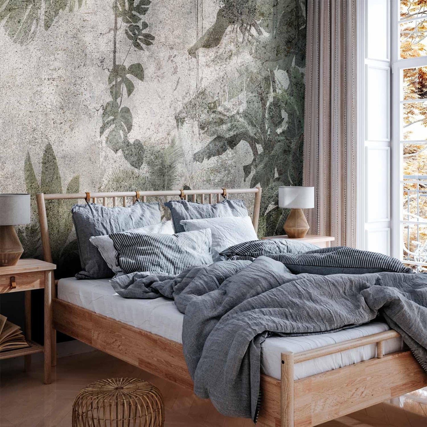 artgeist Wall Mural Tropical Leaves 77x55 in - XXL Peel and Stick Self-Adhesive Wallpaper Removable Large Sticker Foil Wall Decor Print Picture Image Design Jungle Nature Monstera b-C-0821-a-a