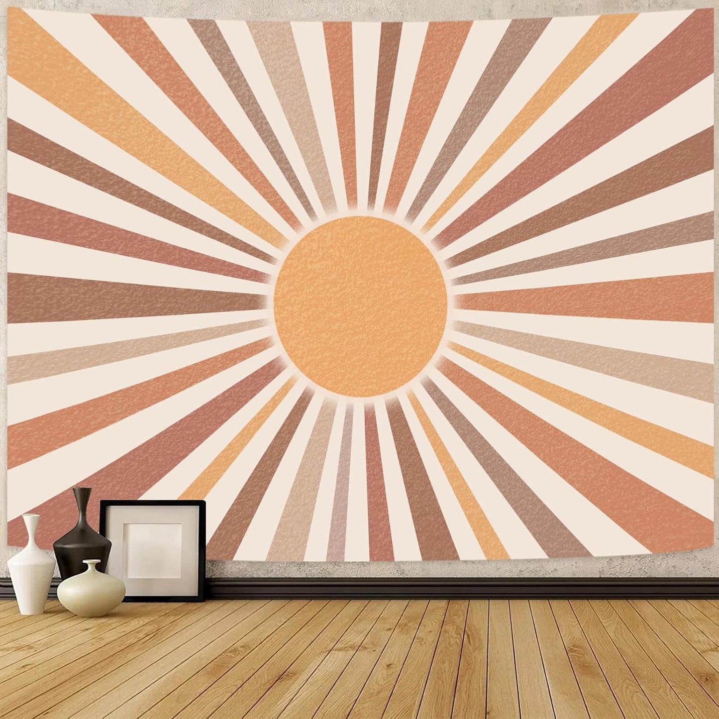 Aipon Vintage Sun Tapestry for Classroom Rainbow Boho 70s Sunshine Sunset Tapestries Wall Hanging Aesthetic Retro Tapestrys for Living Room Dorm (Retro, 36.00'' × 48.00'')