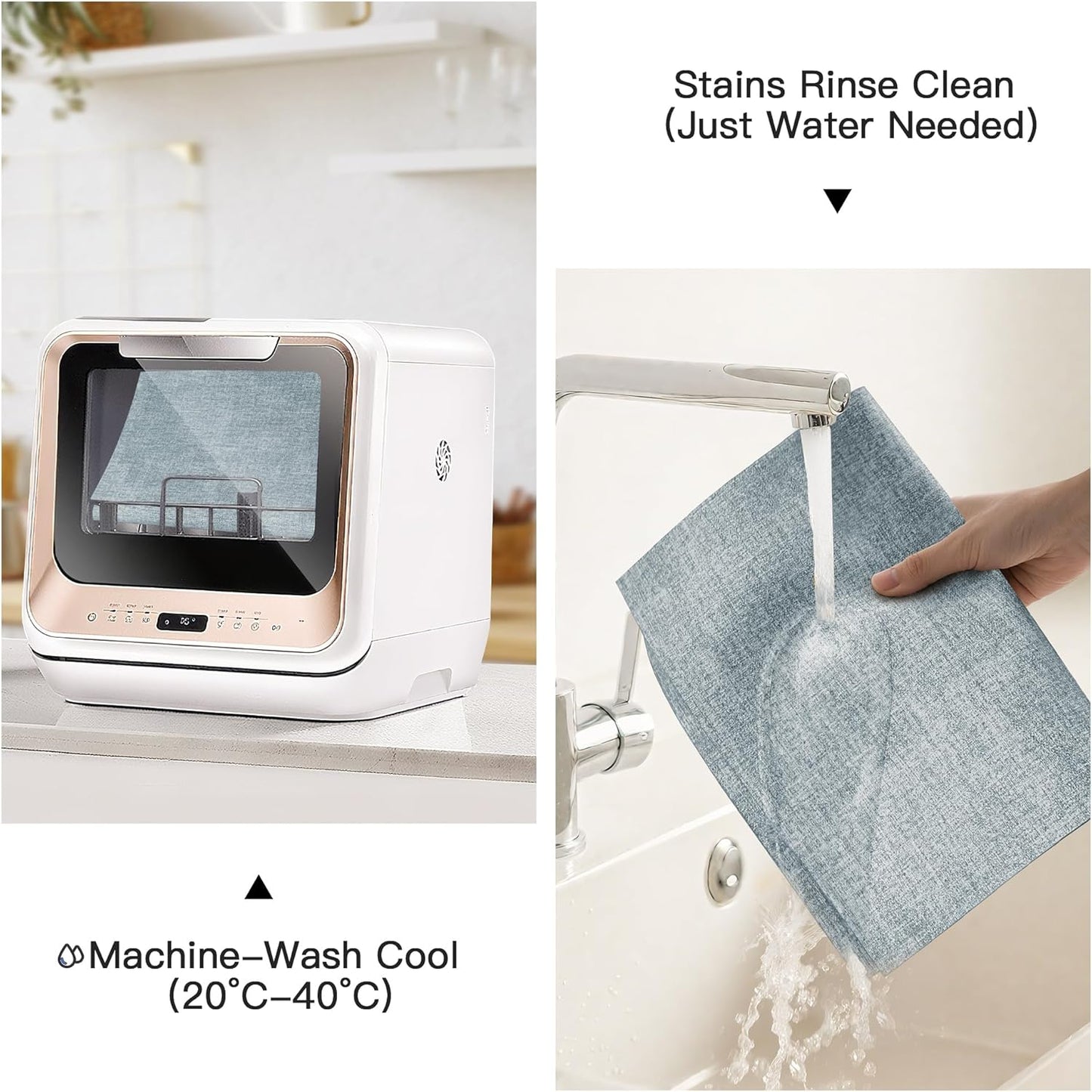 DOLOPL Placemats Set of 6, Reversible Wipeable & Heat Resistant Place Mats, Modern Faux Leather Table Mats for Kitchen, Neutral Waterproof Tablemats for Dining Table Decor, Wedding, Party(Dusty Blue)