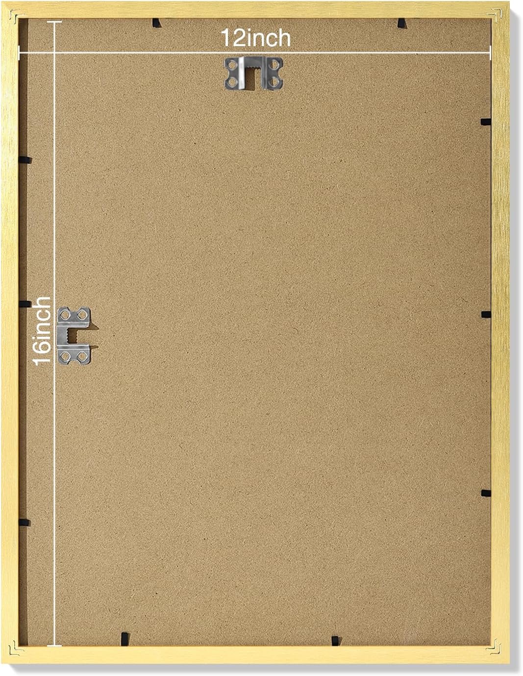 Vittanly 12x16 Picture Frames Set of 9, Shatter Resistant Plexiglass, Display 11x14 Pictures with Mat or 12x16 without Mat, Photo Frames for Wall Mount, Engineered Wood, Gold