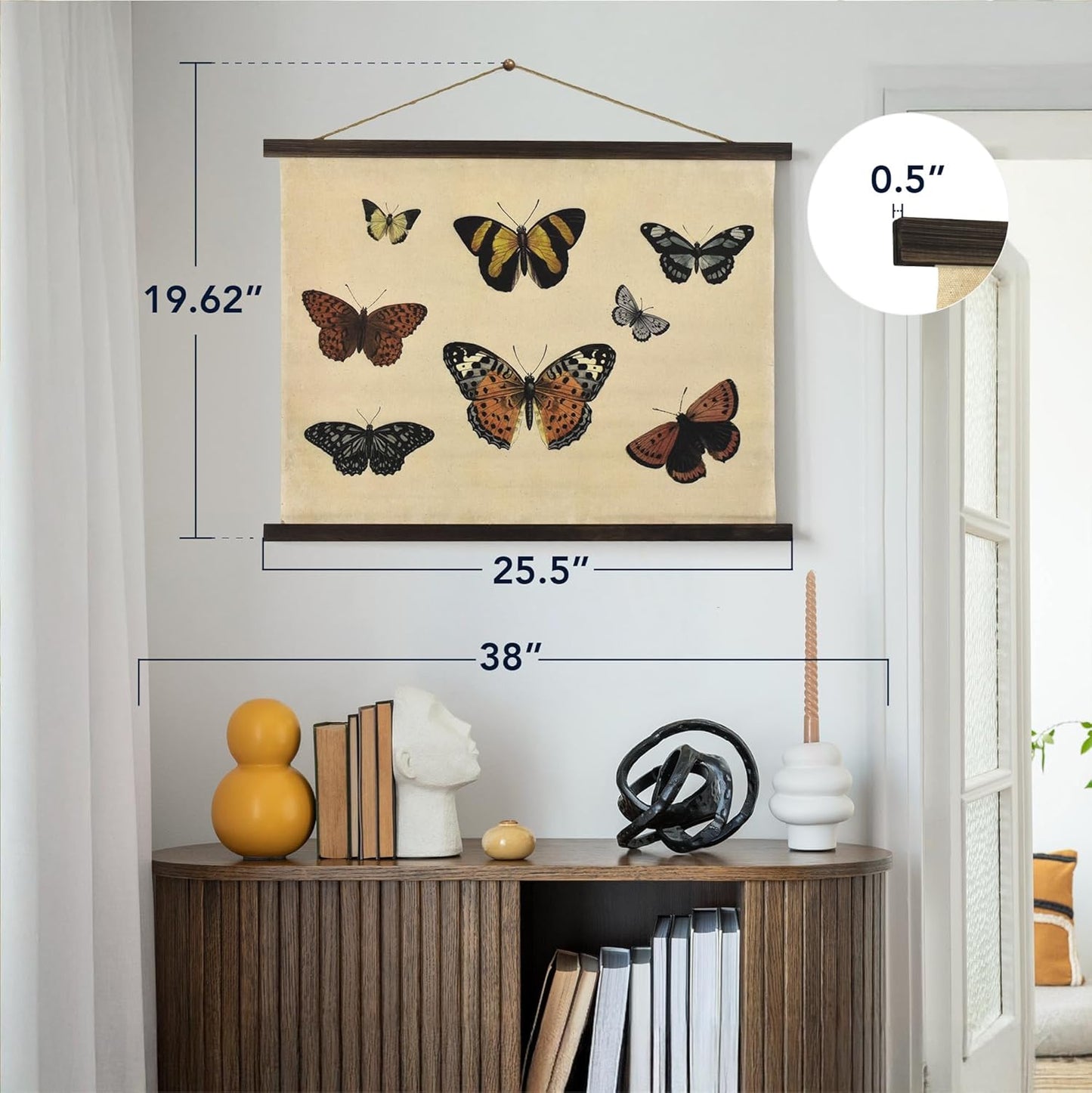 American Art Decor Butterflies Collage Tapestry Wall Art - Monarchs & Fritillaries by Heather Myers