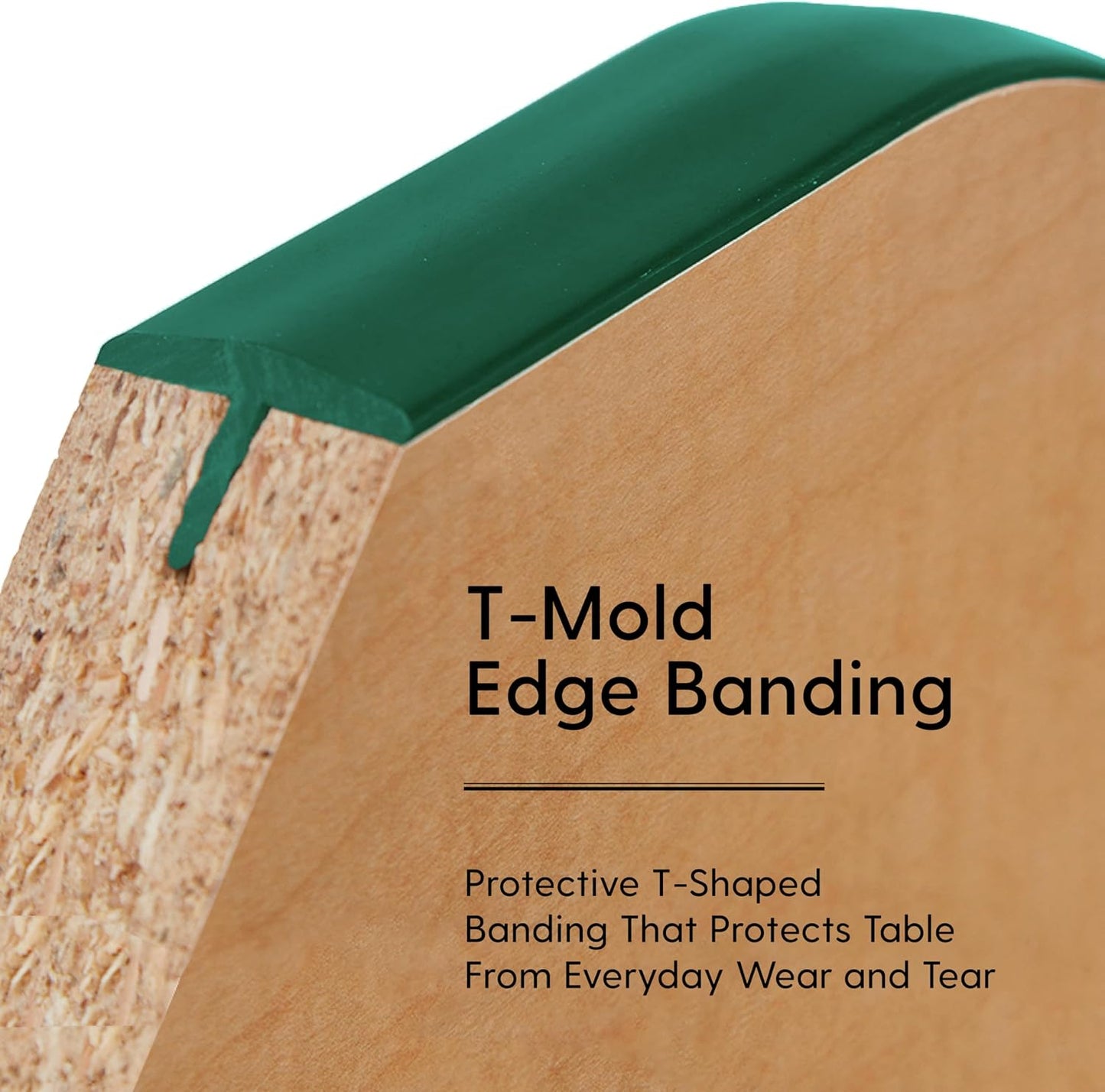 Factory Direct Partners FDP Rectangle Activity School and Classroom Kids Table (24 x 60 inch), Chunky Toddler Legs, Adjustable Height 15-24 inches - Maple Top and Green Edge