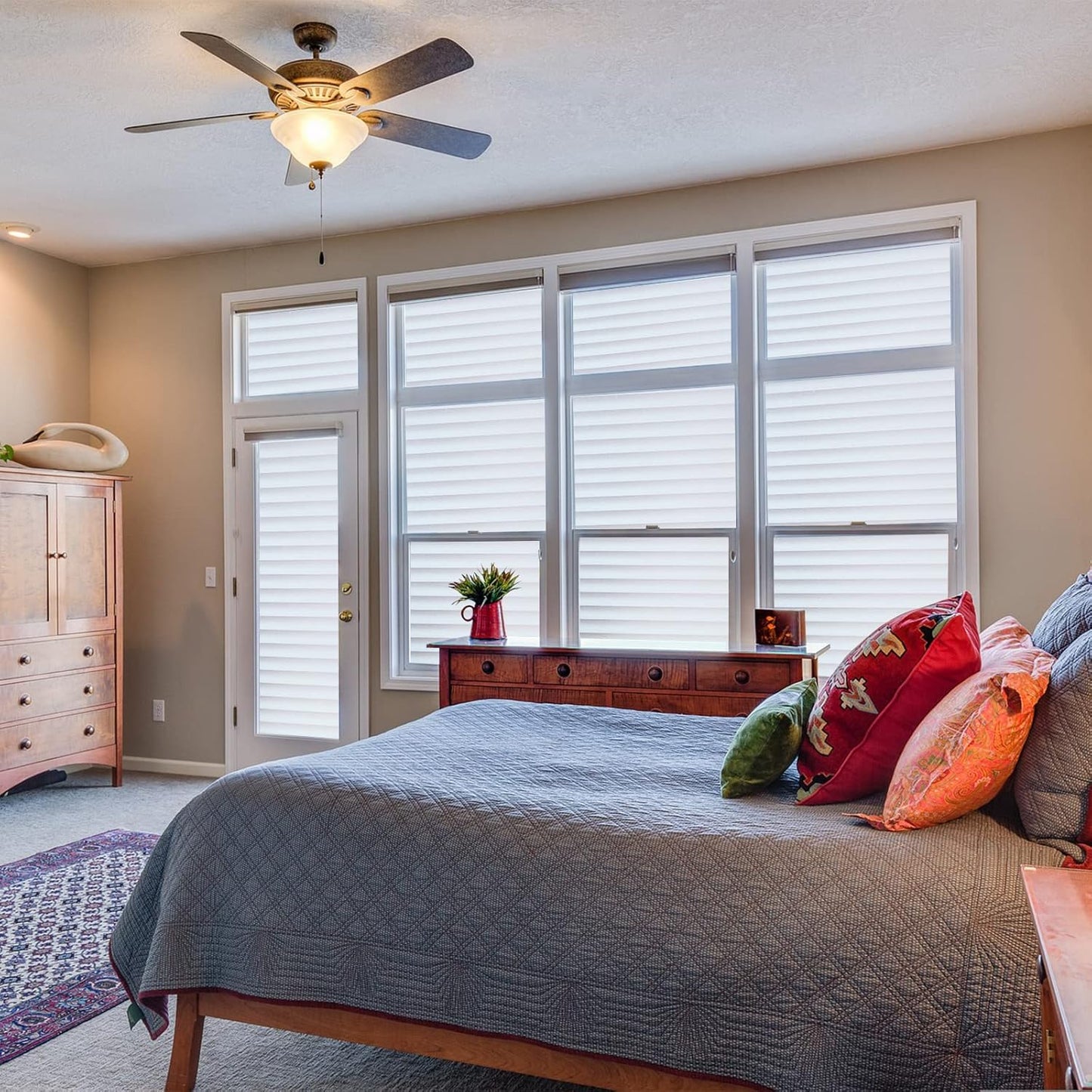 Window Privacy Film with Installation Tools, Blinds Pattern, Static Cling, Anti UV, Heat Control, Ideal for Home Shower Office Glass Door (Blinds Pattern, 23.6X157.4Inch)