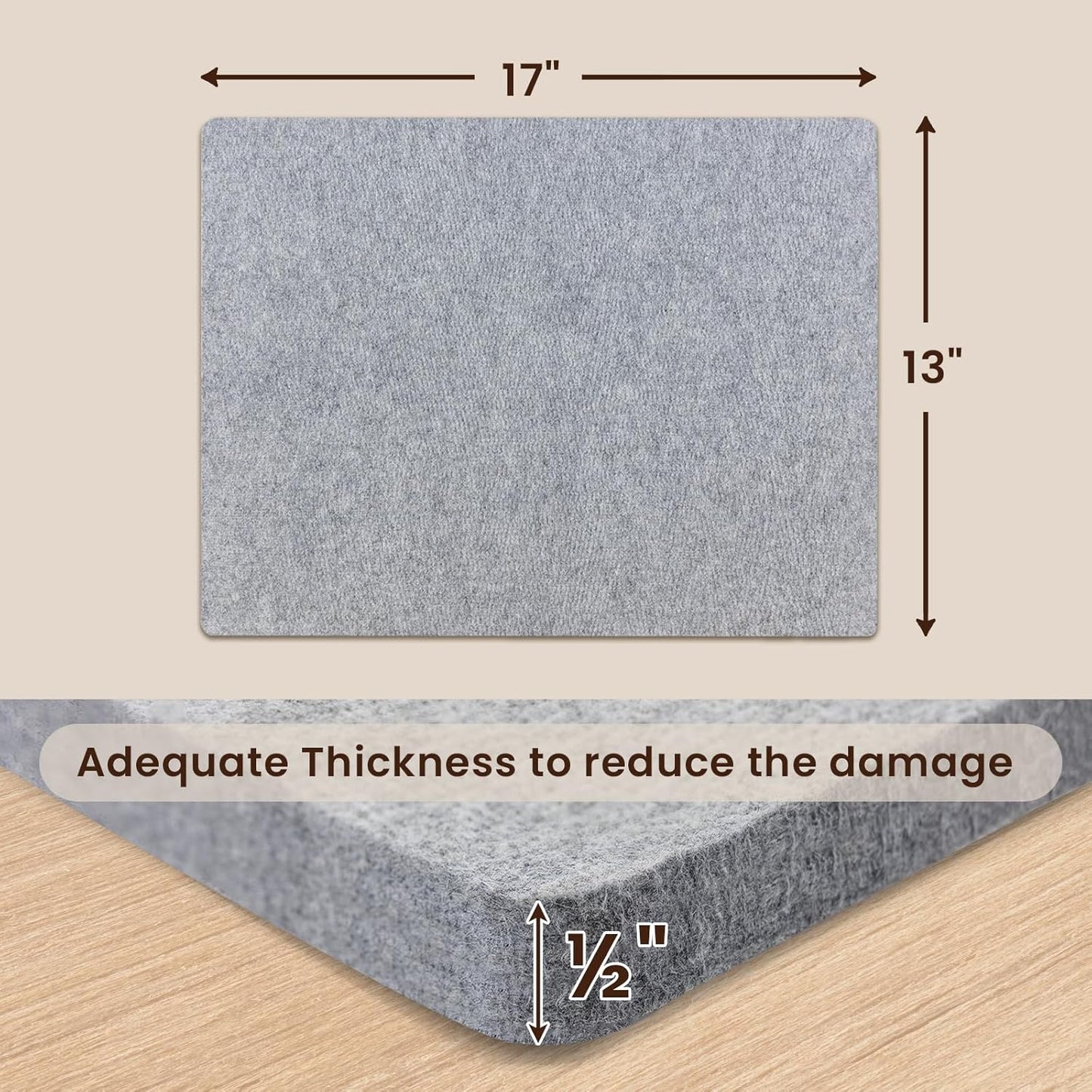 Somime 13x17" Wool Pressing Mat, 100% New Zealand Wool Ironing Mat, Felted Wool Ironing Board for Sewing, Quilting, DIY Crafts, and Embroidery