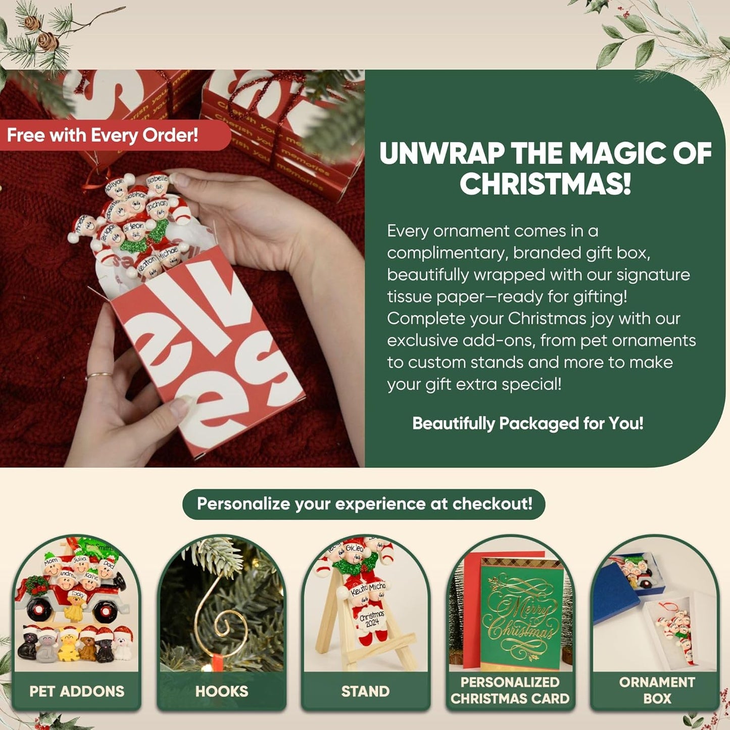 Bedtime Storytelling Family of 6 Christmas Ornament 2025 Personalized Family Christmas Ornaments 2025 | Holiday Reading Personalized Tree Ornaments Customizable Gifts Night and Book of Six Ornament