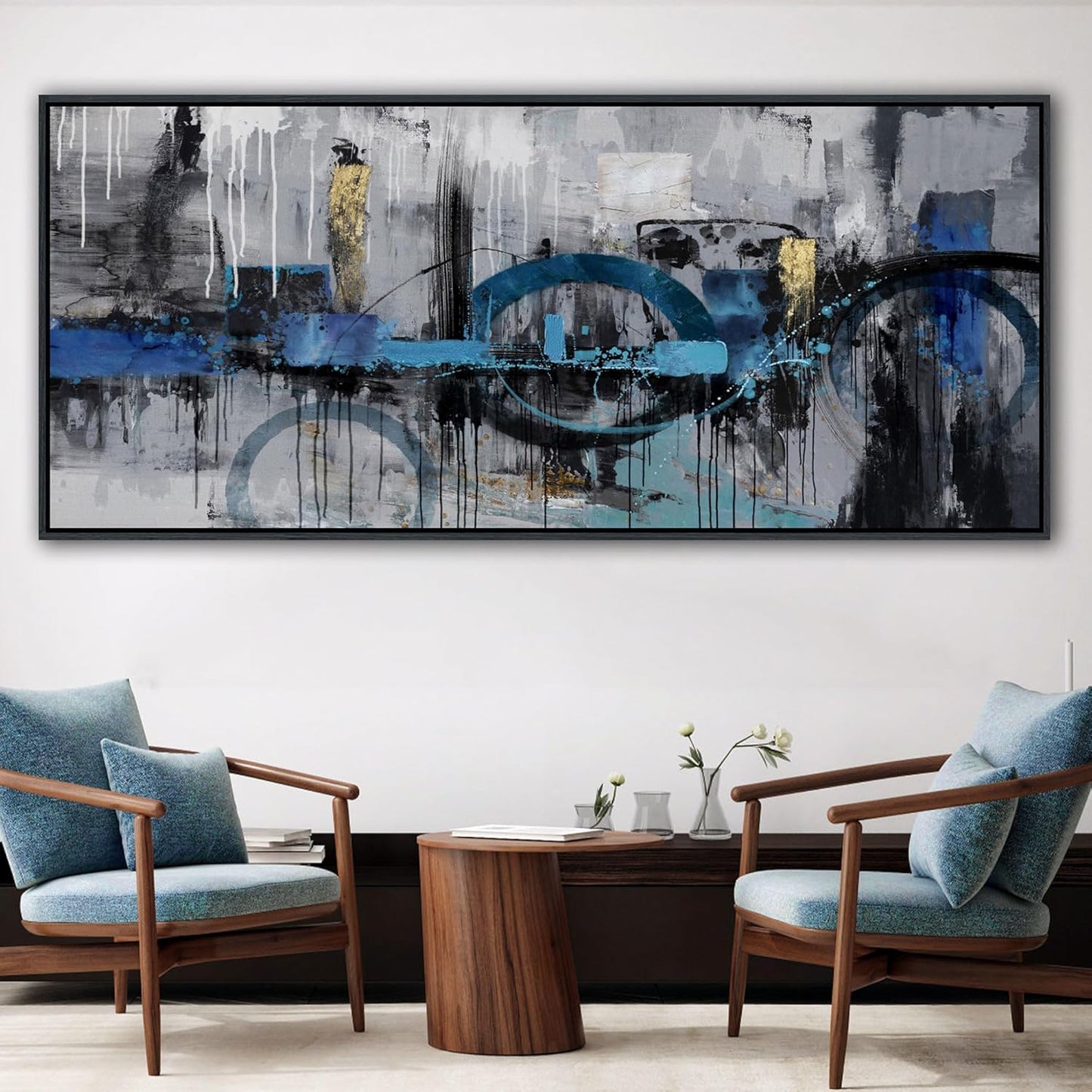 KLAKLA Extra Large Wall Art 86x29 Inches - Abstract Huge Canvas Picture Wall Decor Living Room Oversized Artwork for Walls Bedroom Office Decoration Modern Frame Wall Art