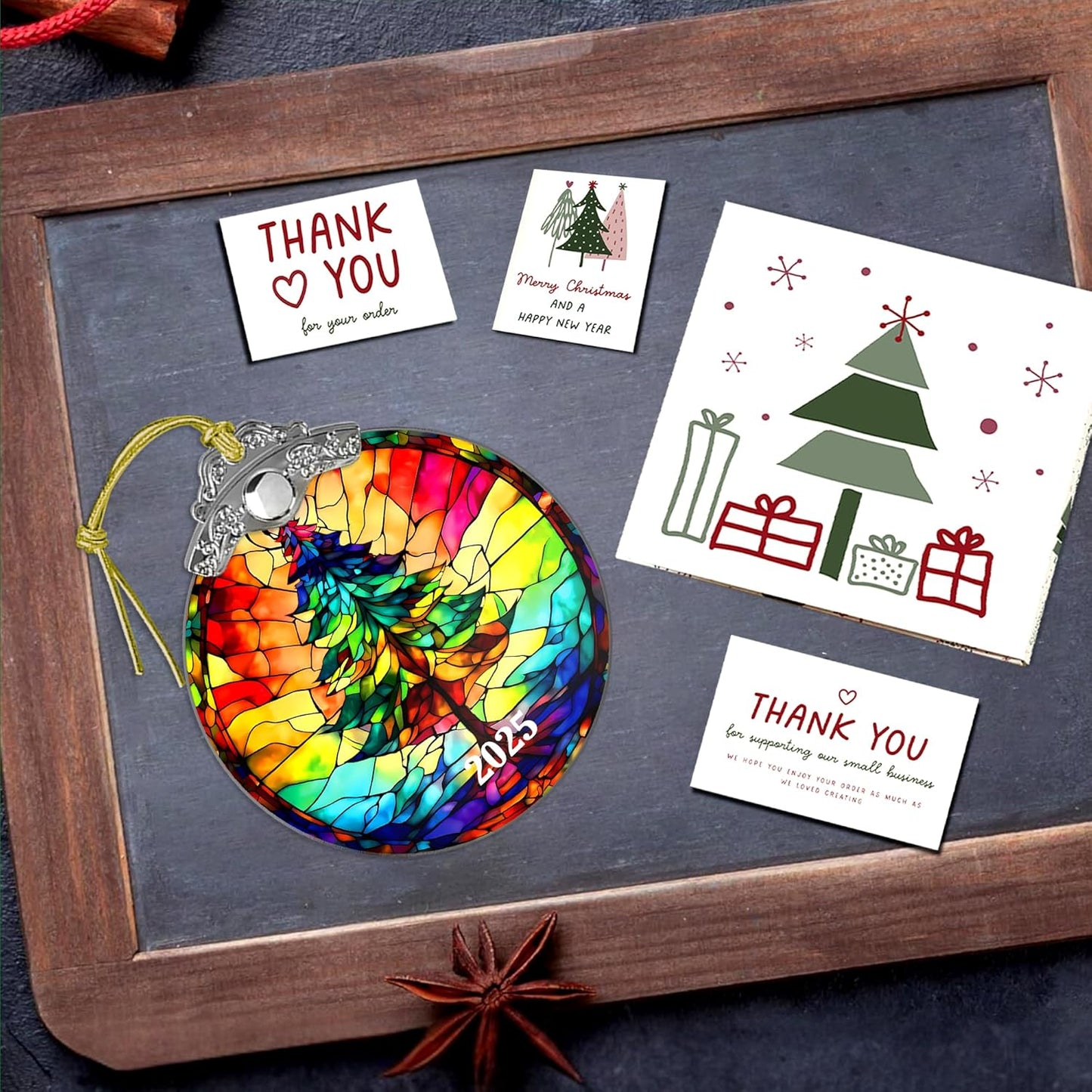 2025 Christmas Ornament, Stained Glass Effections, Christmas Tree 2D Acrylic Ornament Art, White Elephant Gifts, Christmas Ornament, Tree Ornaments, Christmas Decor (Christmas Tree)