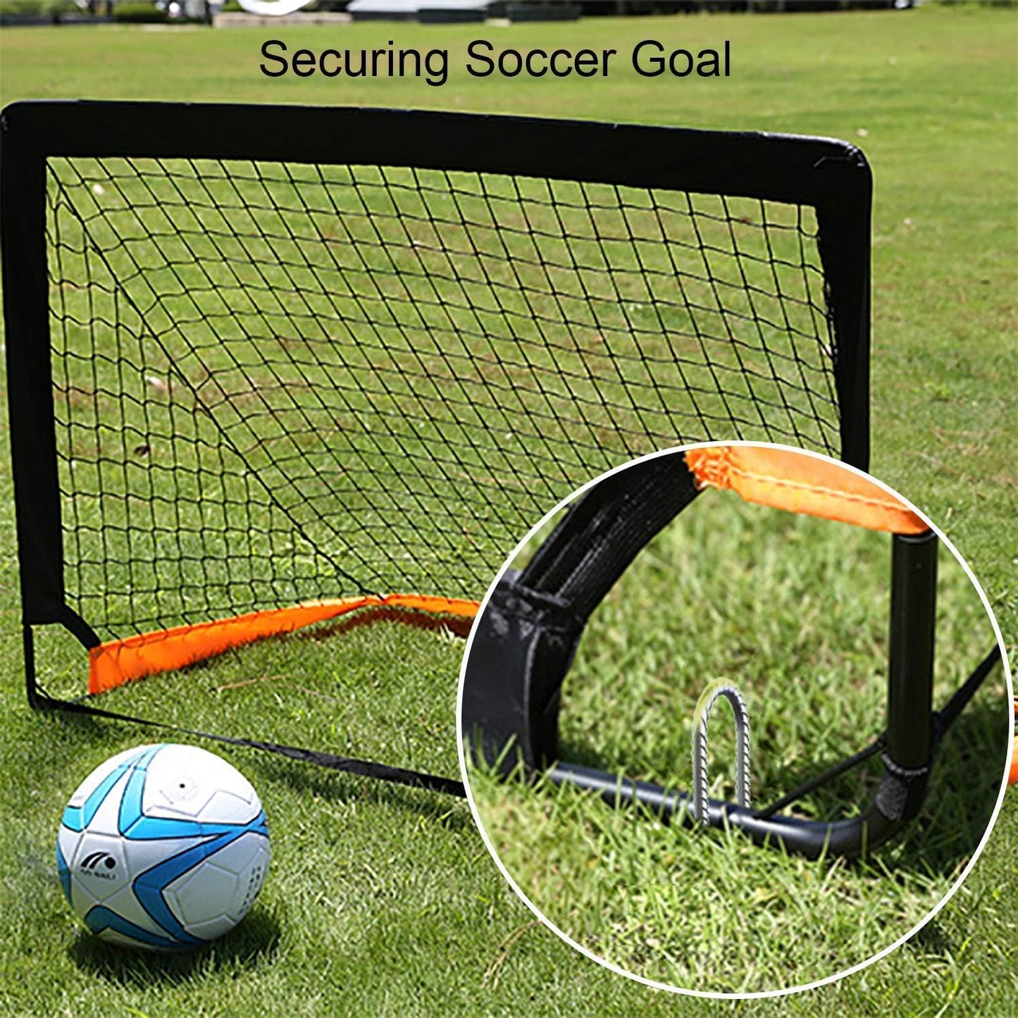 AAGUT 12 Inch Trampoline Stakes 6 Pack 3/8" U Shaped Rebar Ground Anchors Heavy Duty High Winds Galvanized Steel Trampolines Accessories for Swing Set, Camping, Soccer Goal, Huge Garden Decoration