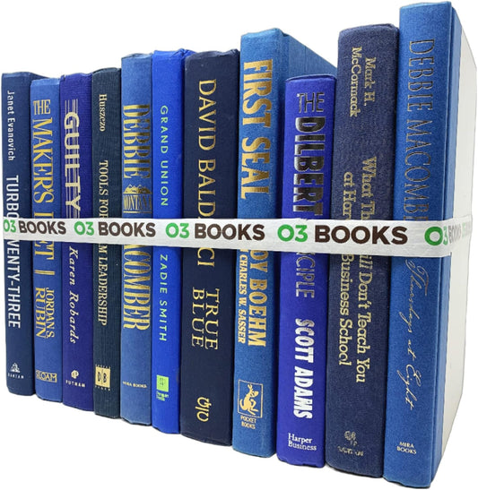 Curated Decorative Books Hardcover Décor Books for Home Décor, Choose Color, Interior Design, Office, Wedding Display, Instant Library, or Staging (Jeans, One Foot)