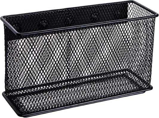 dedoot Magnetic Basket for refrigerator Storage Magnetic Pencil Holder Basket Mesh Black Strong Magnetic Pen Holder for Refrigerator,Whiteboard, Locker, Home and Office Organizer, 6.3x2.3x3.6inch