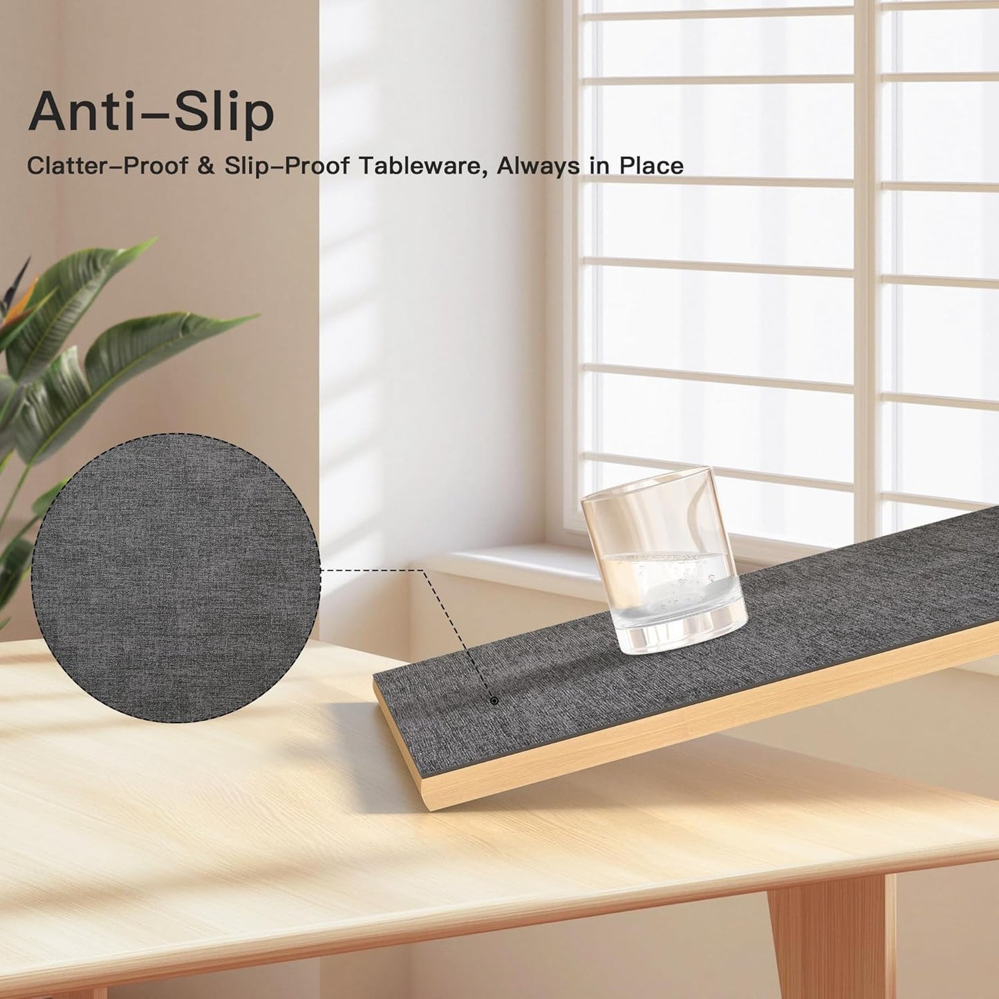 DOLOPL Placemats Set of 8, Reversible Wipeable & Heat Resistant Place Mats, Modern Faux Leather Table Mats for Kitchen, Neutral Waterproof Tablemats for Dining Table Decor, Wedding, Party(Charcoal)