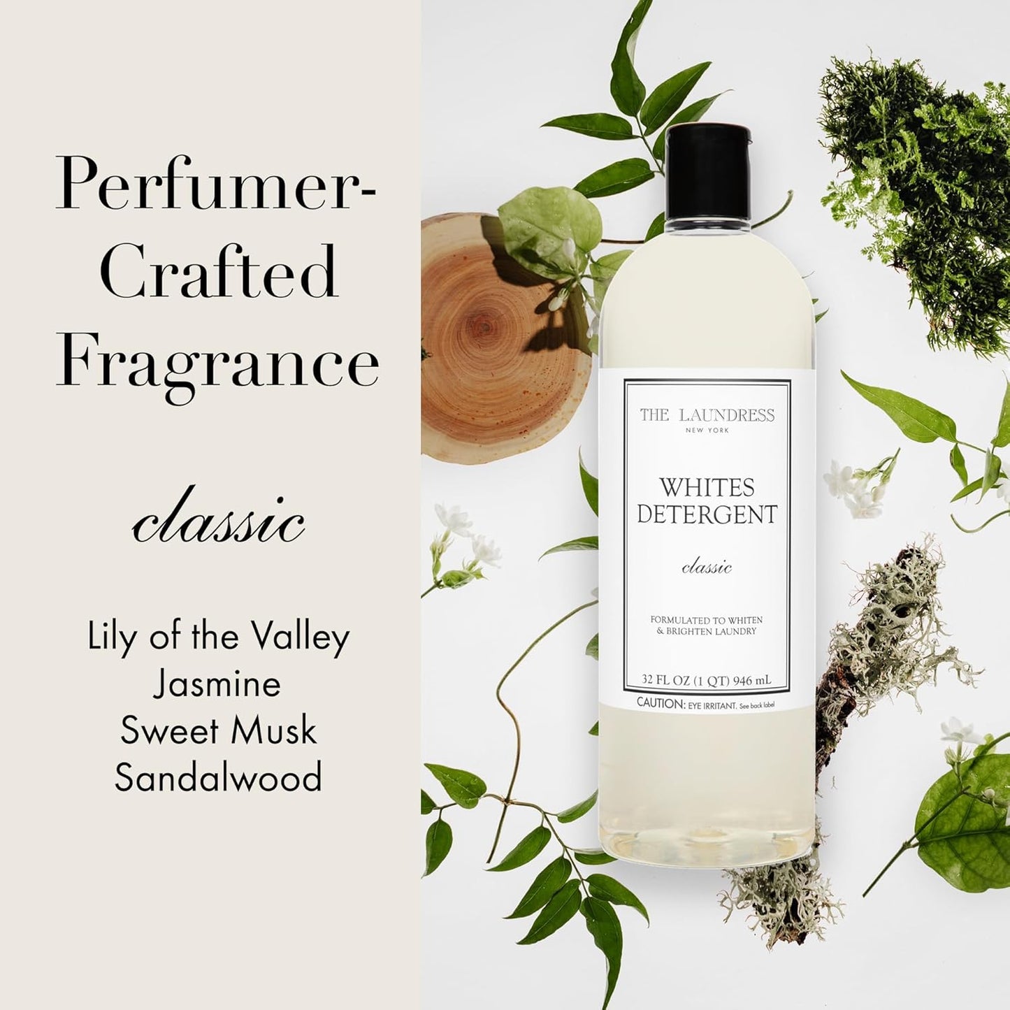 The Laundress Whites Detergent, Concentrated Laundry Detergent Liquid, Whiten & Brighten Clothes, Tough on Stains, Classic Scent, 32 oz. (Pack of 2)