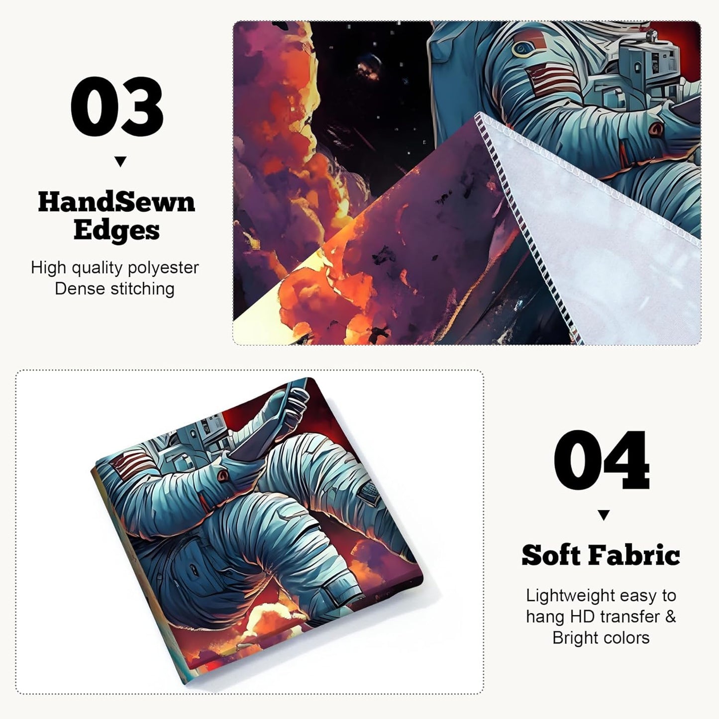 BVBOX Astronaut Tapestry Wall Hanging 79"x59" Space Galaxy Nebula Clouds Art Trippy Cosmic Cool Psychedelic Wall Blanket Decor for Bedroom Living Room Dorm