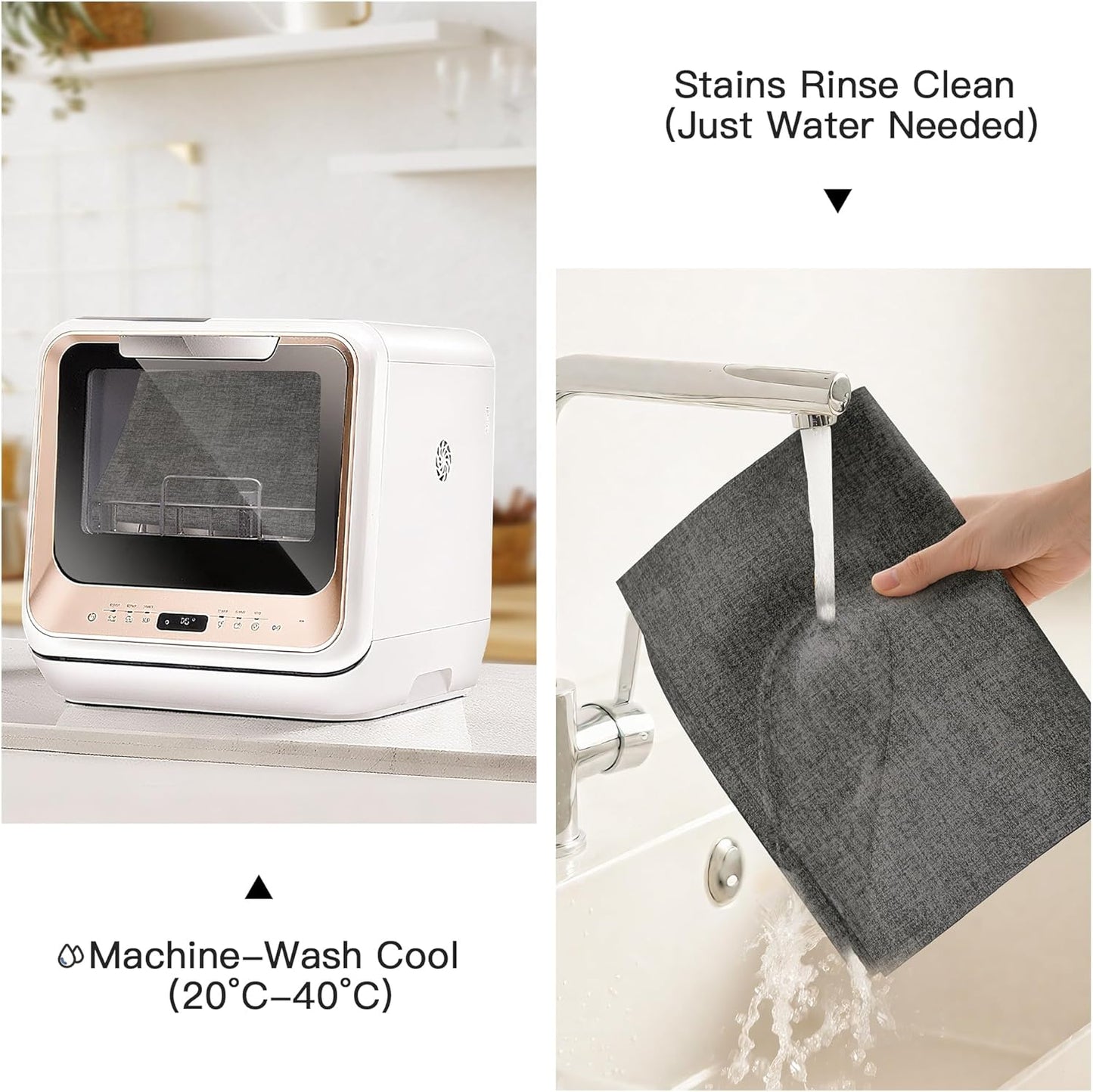 DOLOPL Placemats Set of 6, Reversible Wipeable & Heat Resistant Place Mats, Modern Faux Leather Table Mats for Kitchen, Neutral Waterproof Tablemats for Dining Table Decor, Wedding, Party(Charcoal)