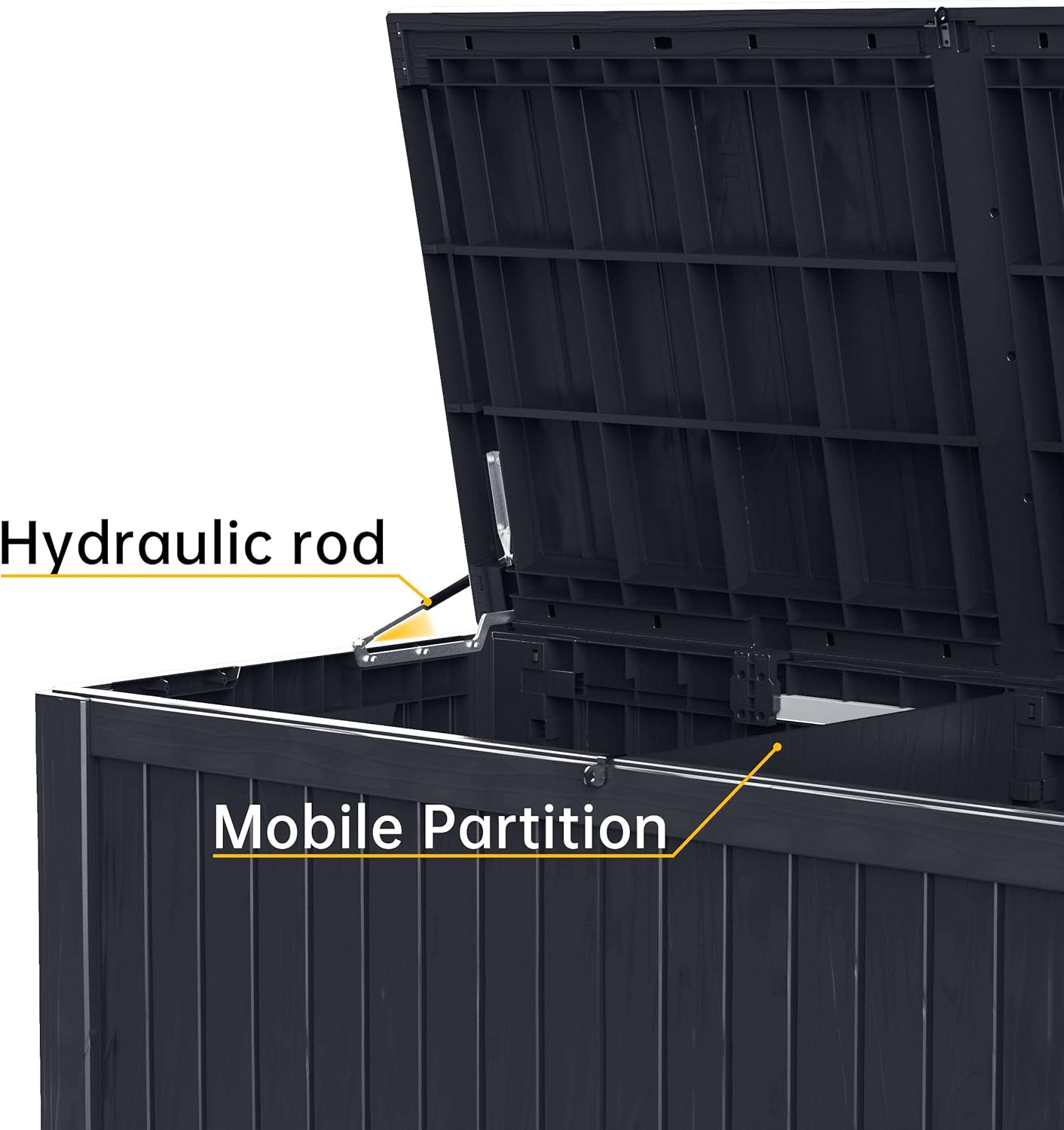 DRATO 180 Gallon Deck Box, Waterproof Resin Large Outdoor Storgae Box for Patio Furniture, Patio Cushions, Gardening Tools, Pool and Sports Supplies, Lockable