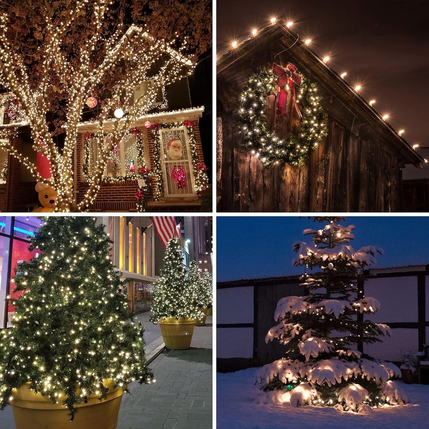 White Wire, Clear Incandescent Bulb 100 Mini String Lights for Indoor Christmas Tree Garland Birthday Wedding Party Festival Decoration