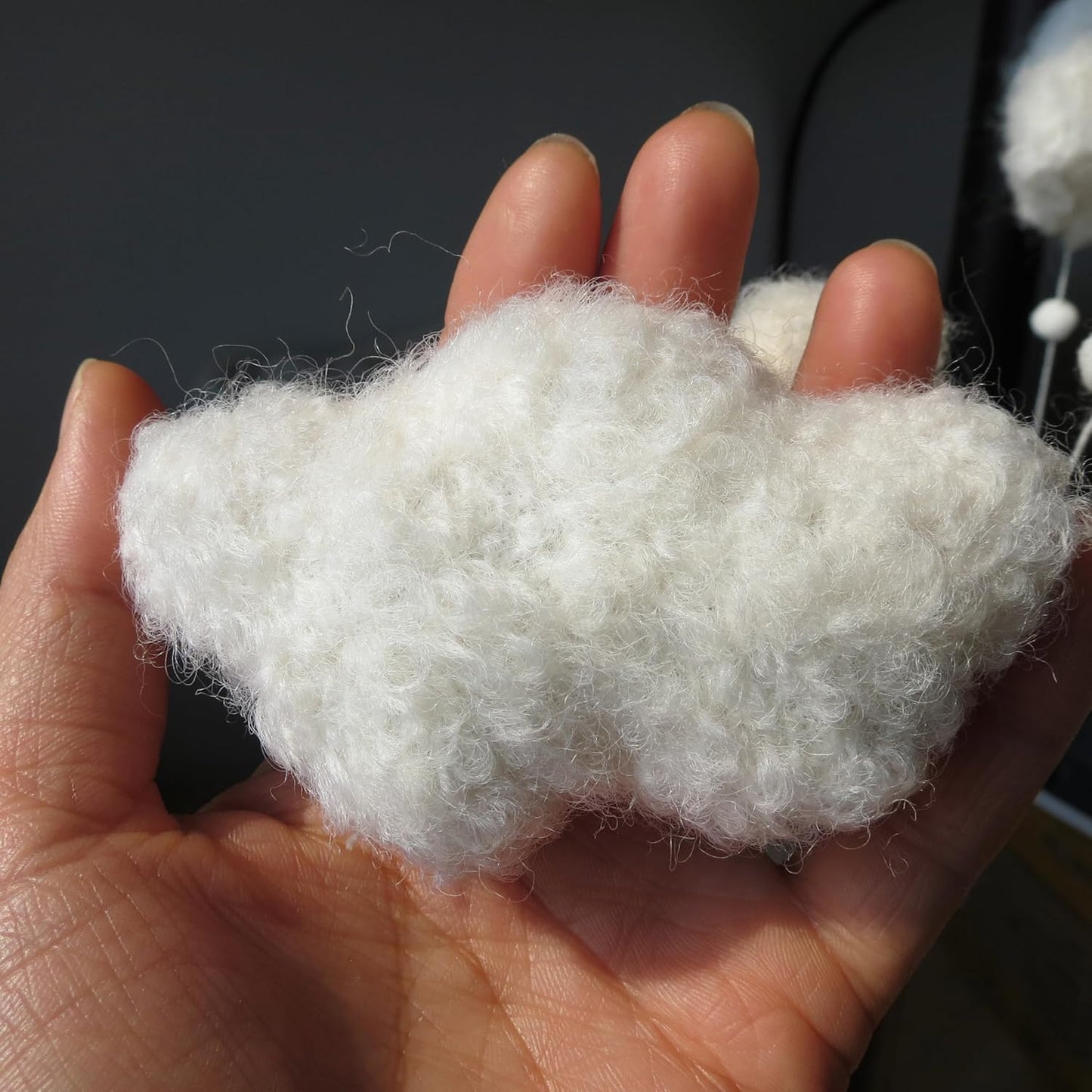 Boucle Cloud Moon Crib Mobile Boho Baby Mobile for Crib Neutral Nursery Mobile for Boys & Girls