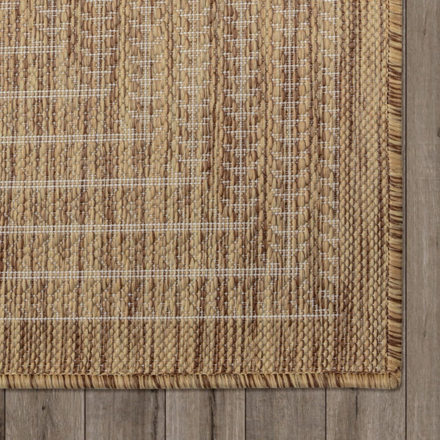 Adiva Rugs Outdoor Indoor Area Rug, Weather Resistant, Easy to Clean, Stain Resistant Floor Mat for Dining Room, Backyard, Deck, Patio (Wooden, 2'6" x 7')