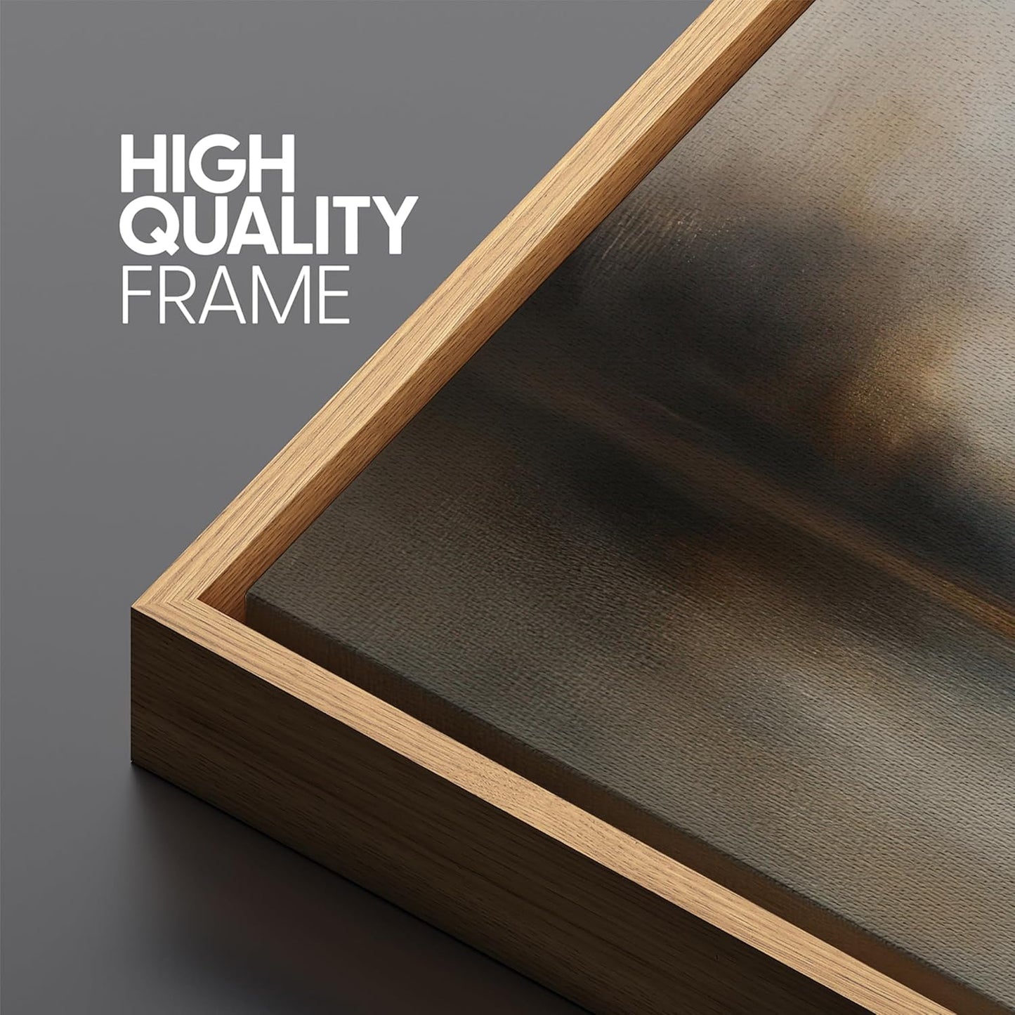 MUDECOR Large Framed Canvas Print Wall Art Abstract Landscape Neutral Tones Misty Horizon Illustrations Decorative Colorful for Bedroom - 60"x20"