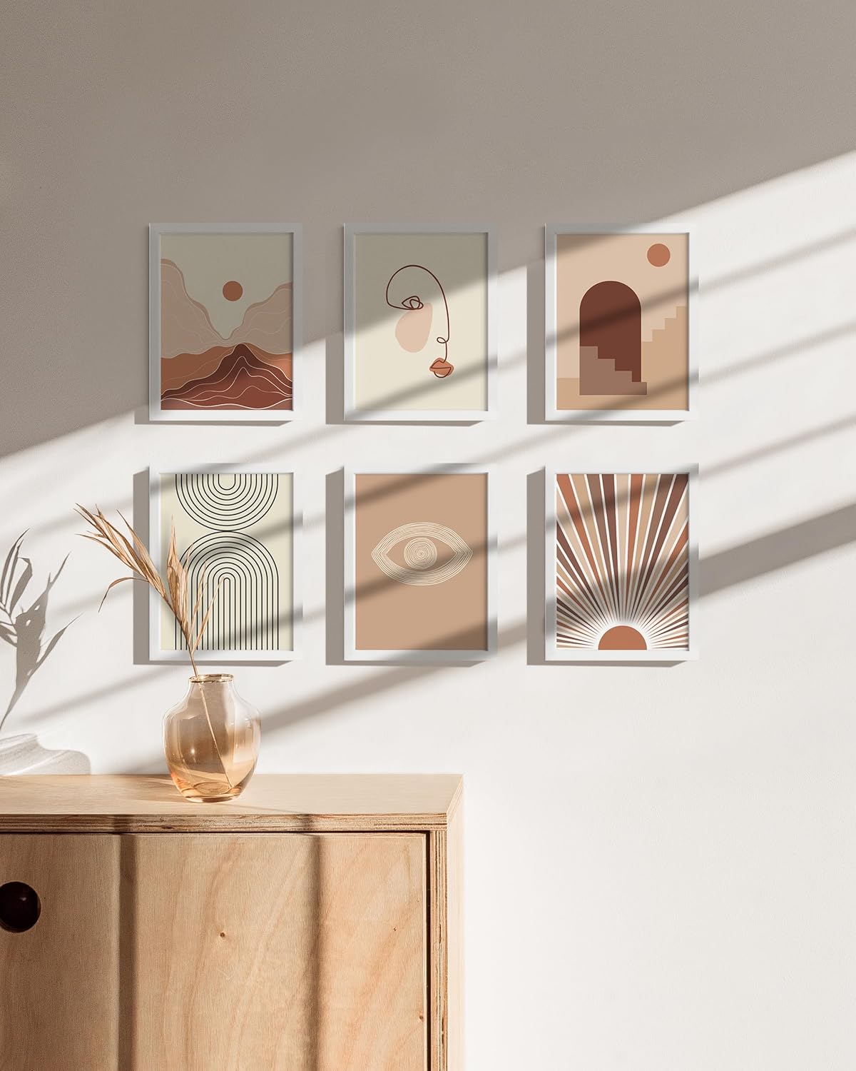 HAUS AND HUES 6x8 White Metal Picture Frames - Bulk Frames 6x8 - Features Premium Aluminum, Vertical Hanging, Easel Back for Tabletop, Home, Office (6x8 in, White, Set of 9)