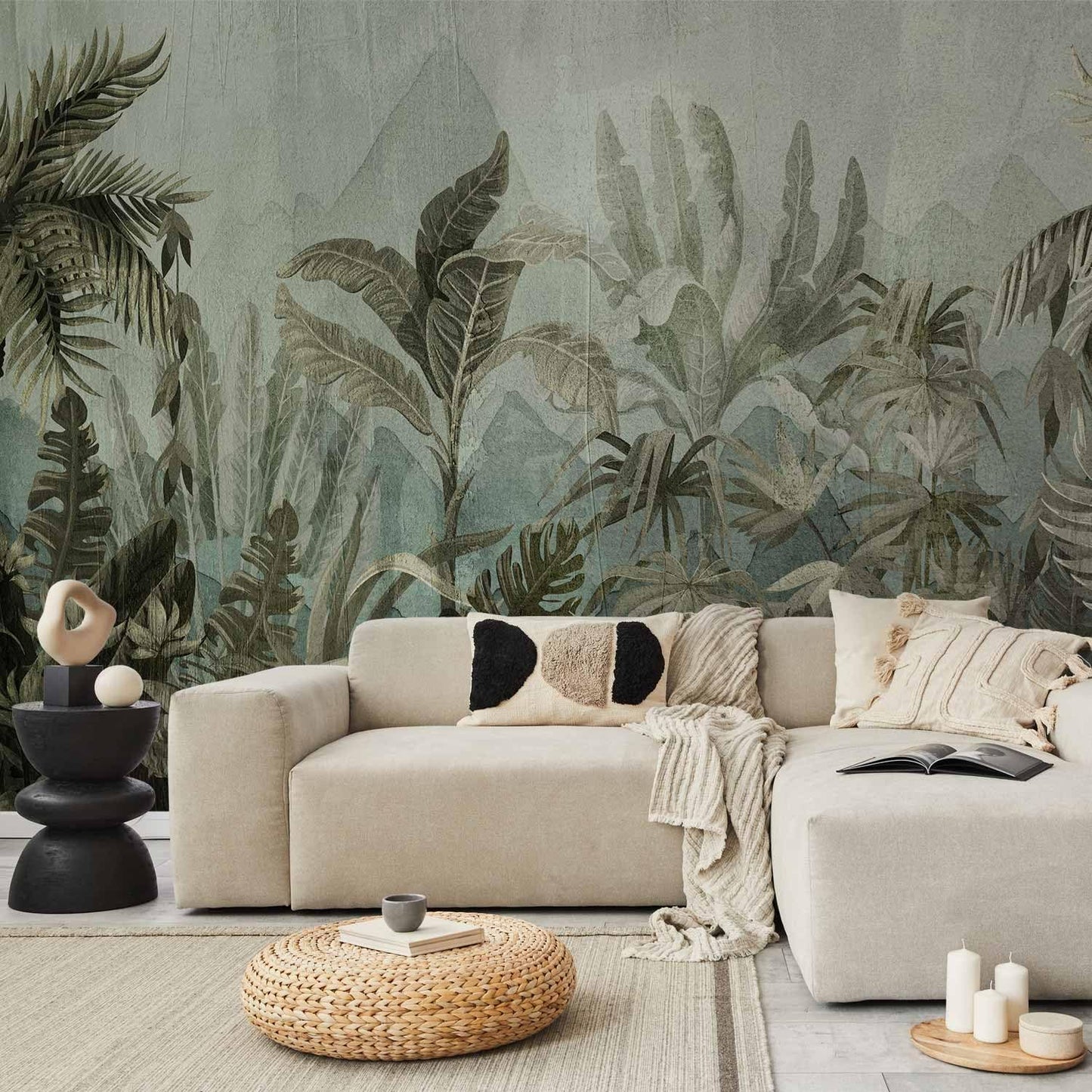 artgeist Premium Wall Mural Leaves 138x101 in - XXL Non-Woven Wallpaper Fleece Wall Decor Photo Print Picture Image Design Nature Botanical Plants Palm Abstract b-C-0854-a-a