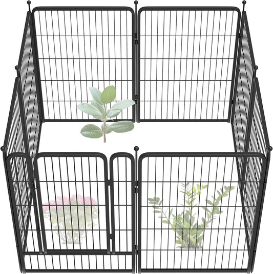 FXW Garden Fence 40in(H) x 18.0ft(L), 8 Panels Decorative Dog Fence Outdoor for The Yard – Heavy Duty Metal Animal Barrier for Dog and Rabbit, Easy Setup, Black