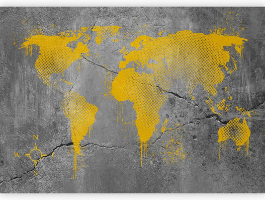 artgeist Wall Mural World Map 135x101 in - XXL Peel and Stick Self-Adhesive Wallpaper Removable Large Sticker Foil Wall Decor Print Picture Image Design Map of The World k-A-0494-a-a