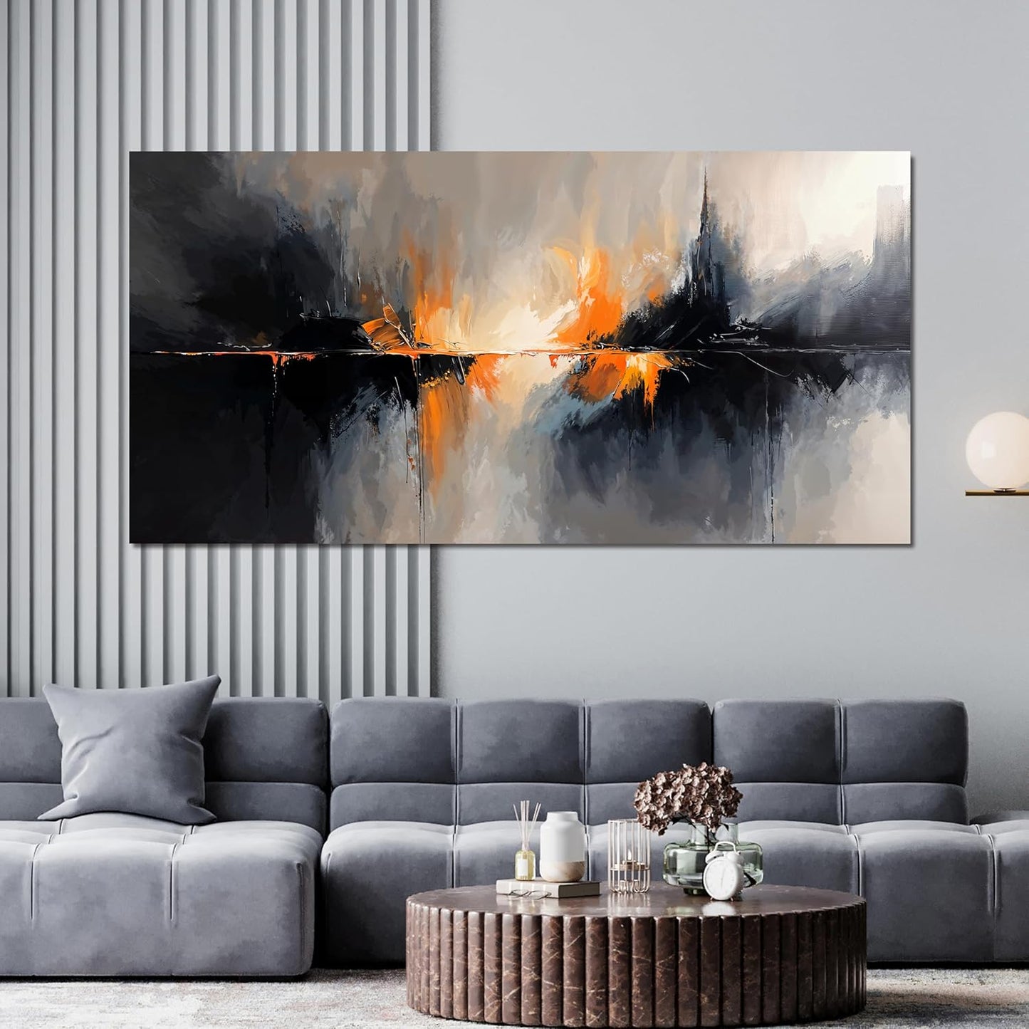 Abstract Canvas Wall Art Decor Black and White Wall Art Prints Art Work for Wall Decor Large Modern Wall Art Decorations Abstract Art Oversized Artwork for Walls Bedroom Office Decor 29" X 58"