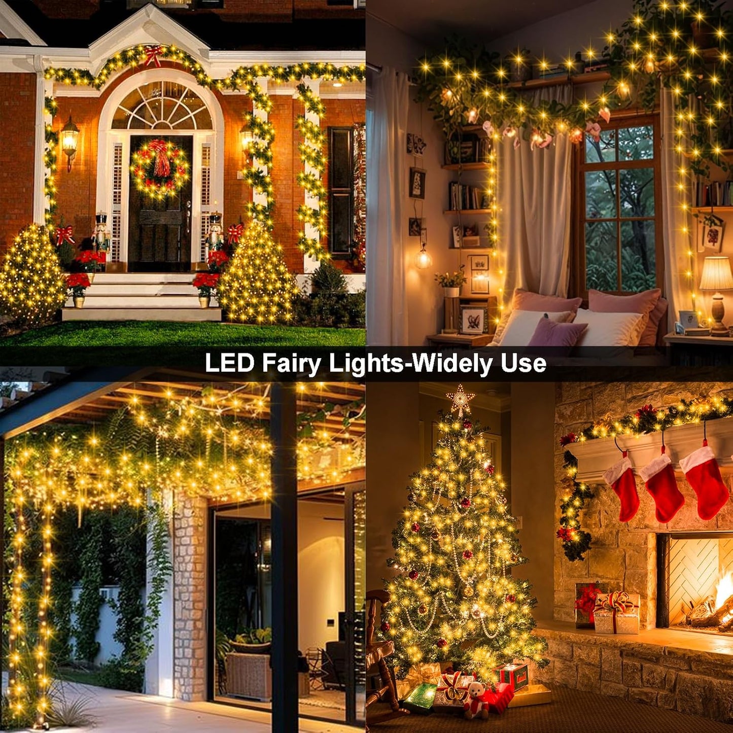 2 Pack Fairy String Lights Plug in, 33Ft Green Wire 100 Micro Starry LED Outdoor String Lights with 8 Modes Timer IP68 Waterproof Twinkle Lights for Bedroom Garden Christmas Home Decor (Warm White)