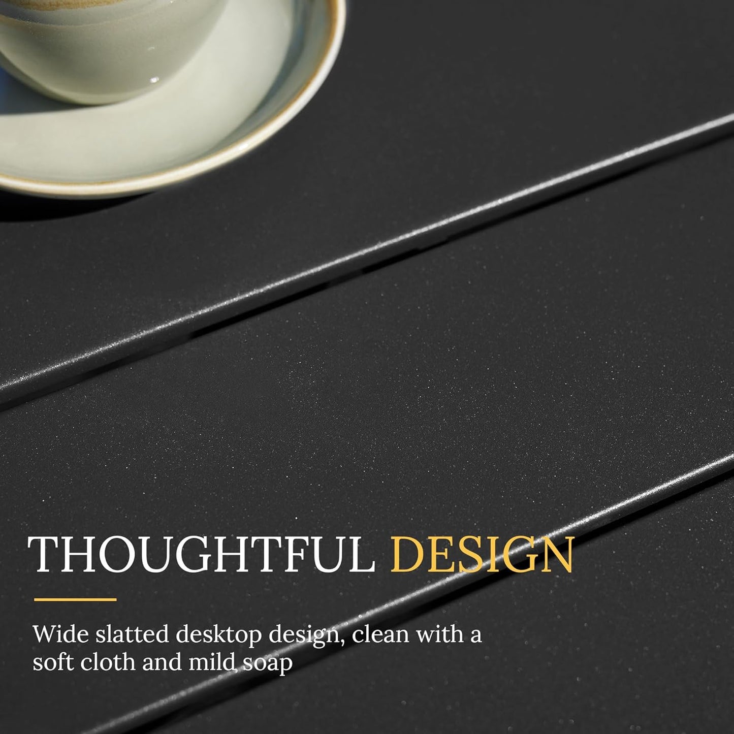 VICLLAX 35.5" Round Outdoor Bar Table, Bar Height Patio Table with Adjustable Umbrella Hole for Balcony, Black