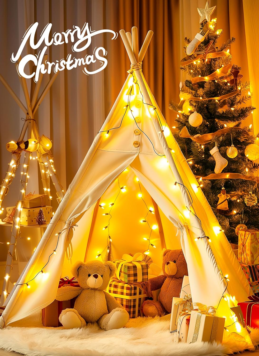 Clear Christmas String Lights 50 Count 12 Feet Incandescent Bulb Mini Lights for Indoor Outdoor Xmas Tree Garland Birthday Wedding Party Festival Decoration, Green Wire