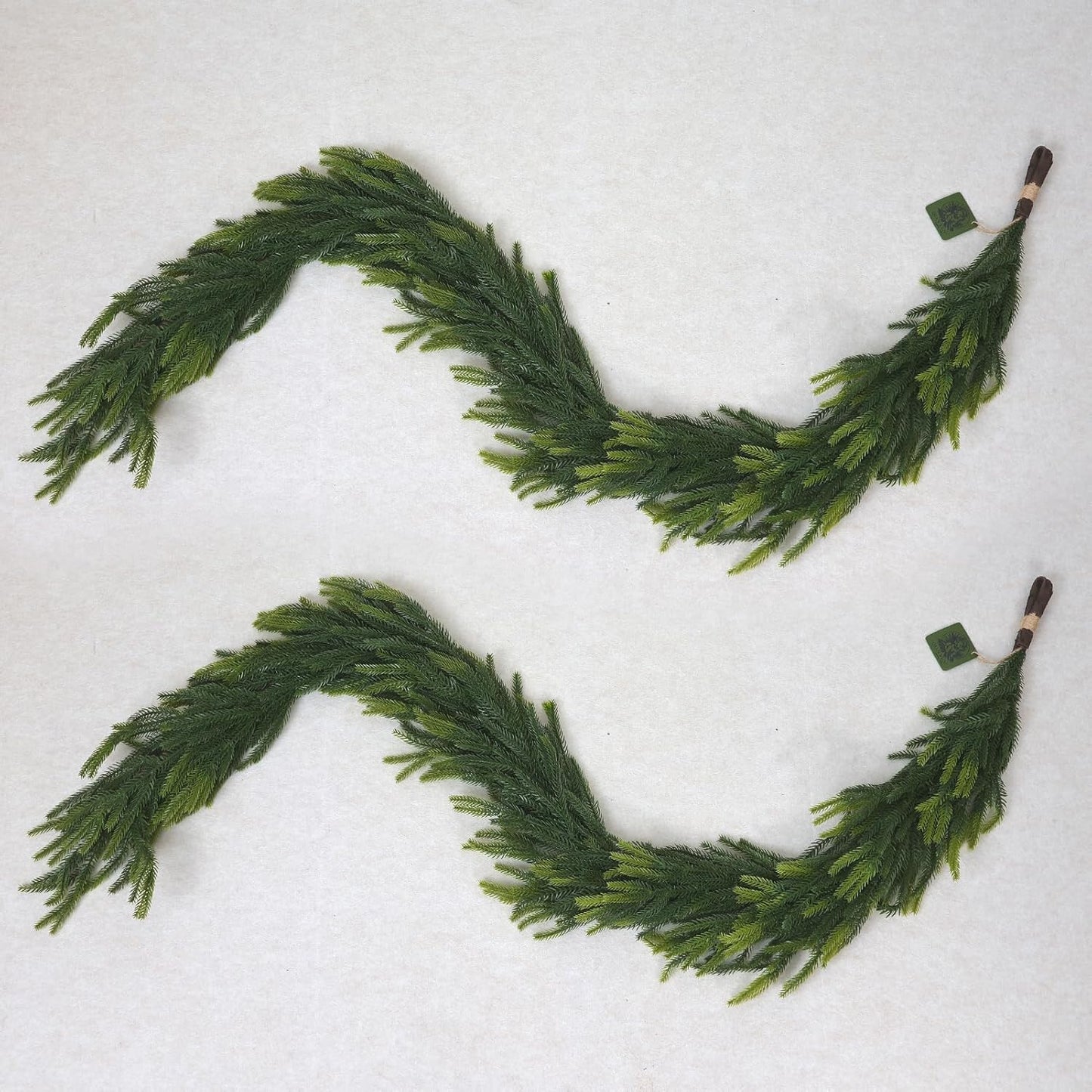 6FT Artificial Norfolk Pine Garland – Real Touch Greenery Garland, Dense Green Plants for Indoor Outdoor Christmas, Holiday, and Home Decoration (2, 6FT-)