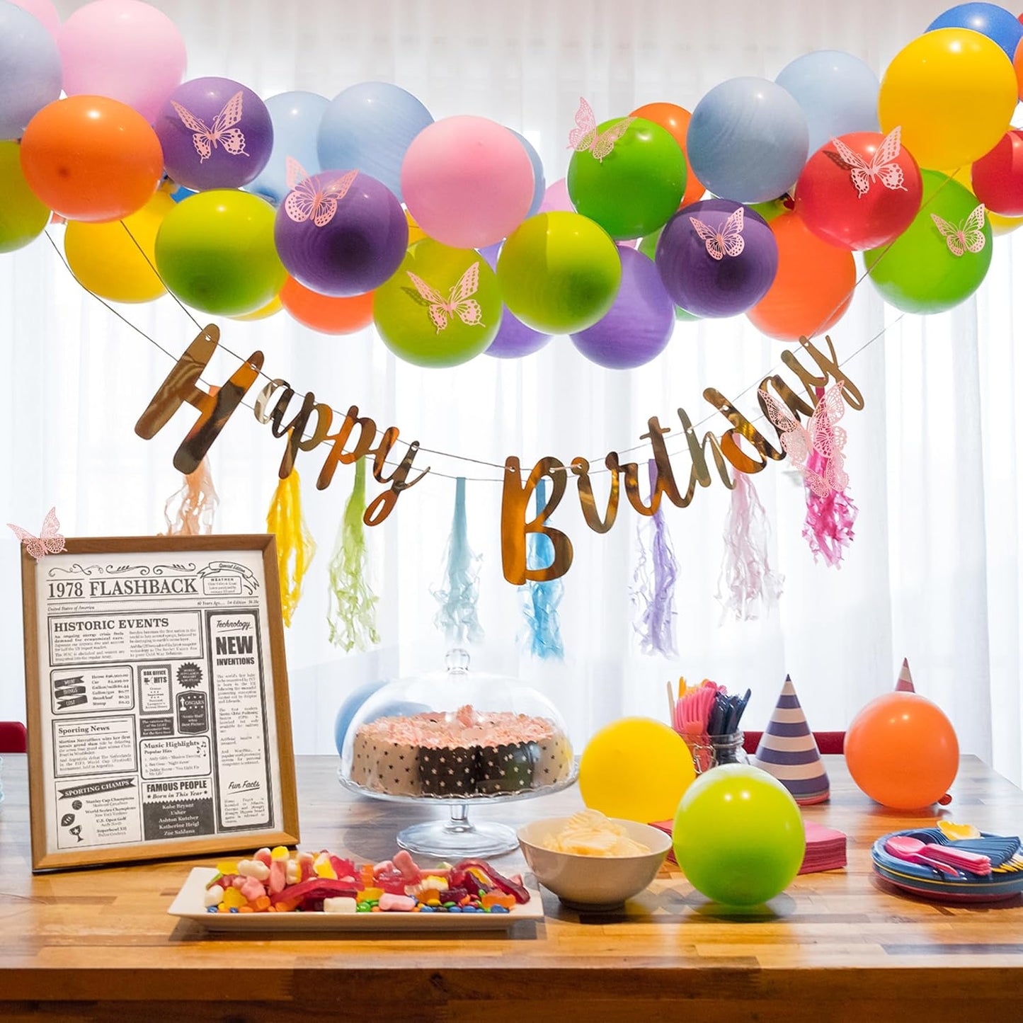 SAOROPEB 3D Butterfly Wall Decor - 48 Pcs, 4 Styles, 3 Sizes - Removable Wall Stickers for Pink Room Decor, Birthday Parties, Cake Decorations