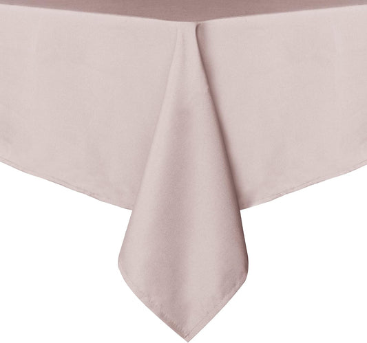 sancua Rectangle Tablecloth - 60 x 84 Inch - Stain and Wrinkle Resistant Washable Polyester Table Cloth, Decorative Fabric Table Cover for Dining Tables, Buffet Parties and Camping, Blush