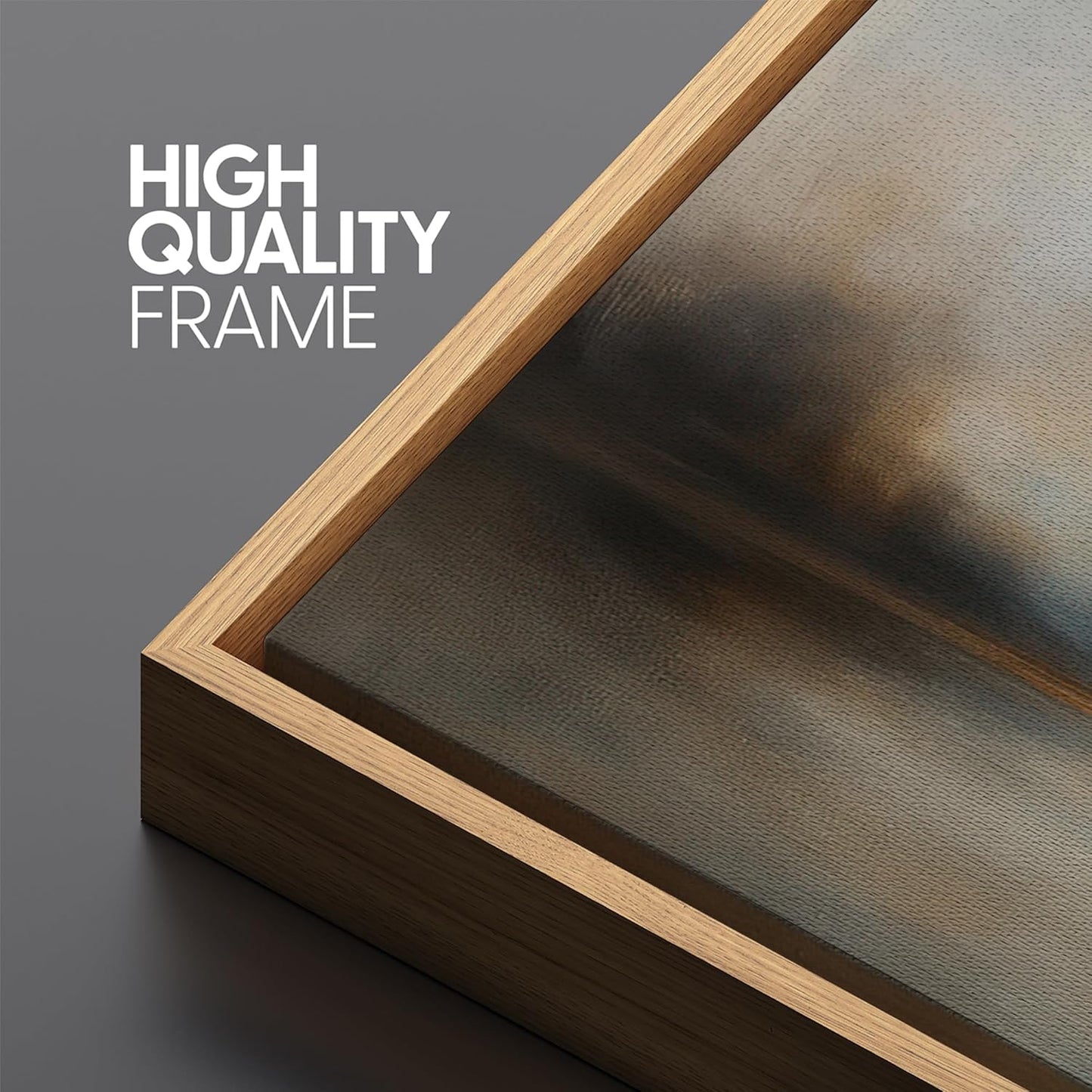 MUDECOR Extra Larg Framed Canvas Print Wall Art Abstract Landscape Neutral Tones Misty Horizon Illustrations Decorative Colorful for Bedroom - 60"x30"