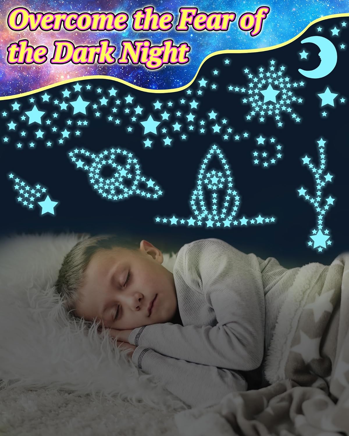 201 Pcs Glow in The Dark Stars Stickers for Ceiling, Toddler Stocking Stuffers Wall Room Decor Gifts, Luminous 3D Glowing Stars Easter Basket Stuffers for Kids Boys Girls