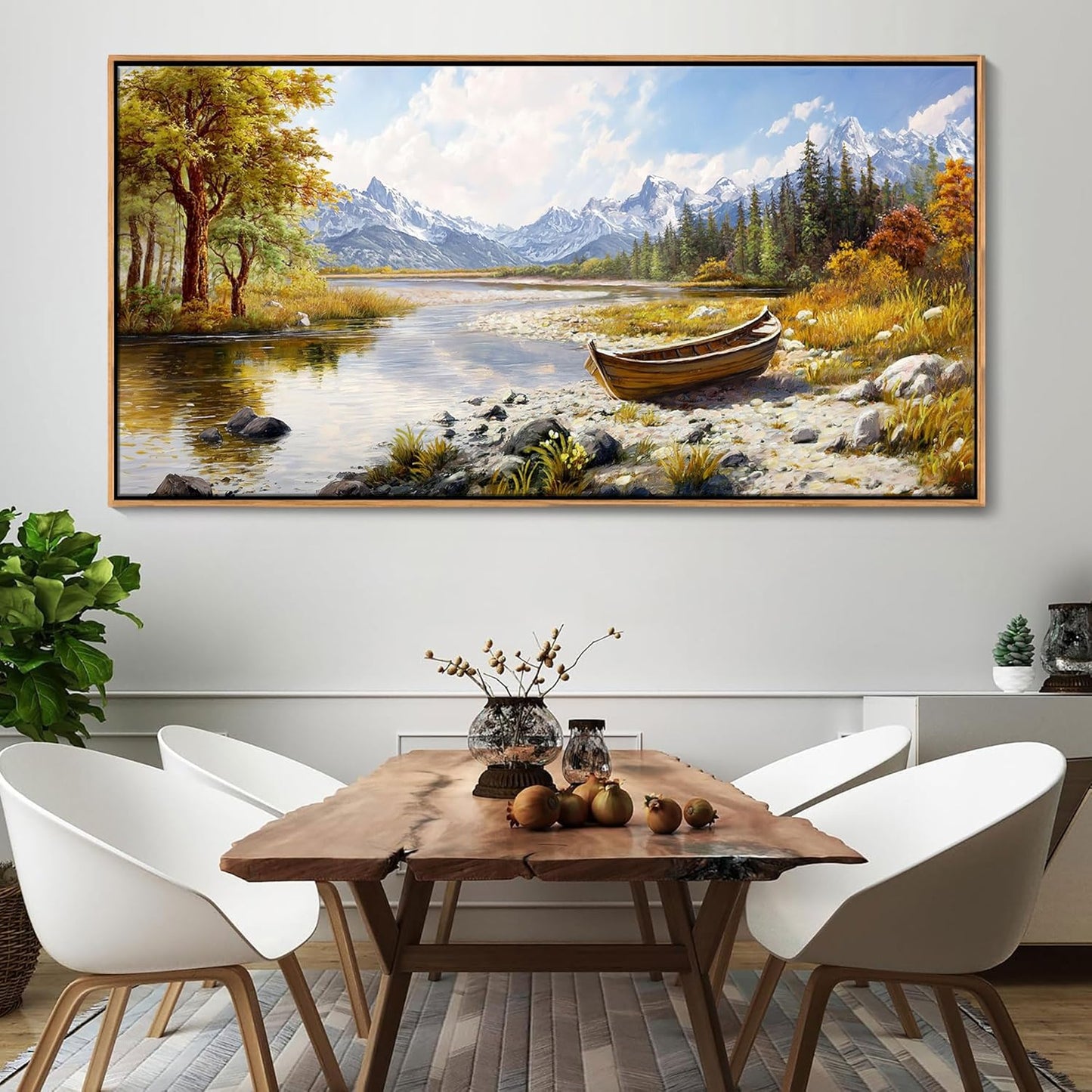 Mofutinpo Mountain Landscape Wall Art - Nature Forest Canvas Art for Living Room, Bedroom & Dining Room - Framed Paintings for Wall Decor - Large Scenic Artwork for Home 29x58IN